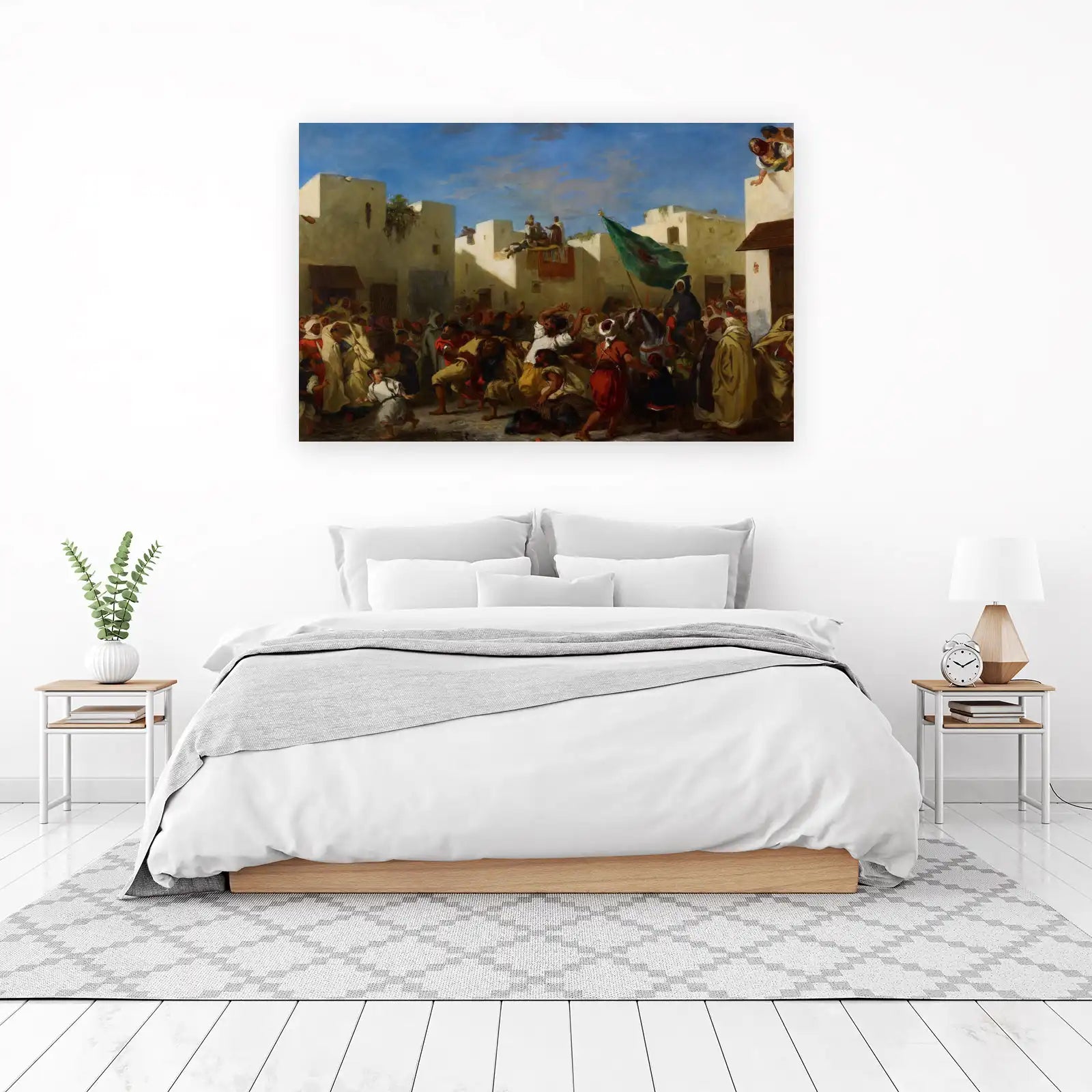 Vibrant Moroccan Street Scene Wall Art