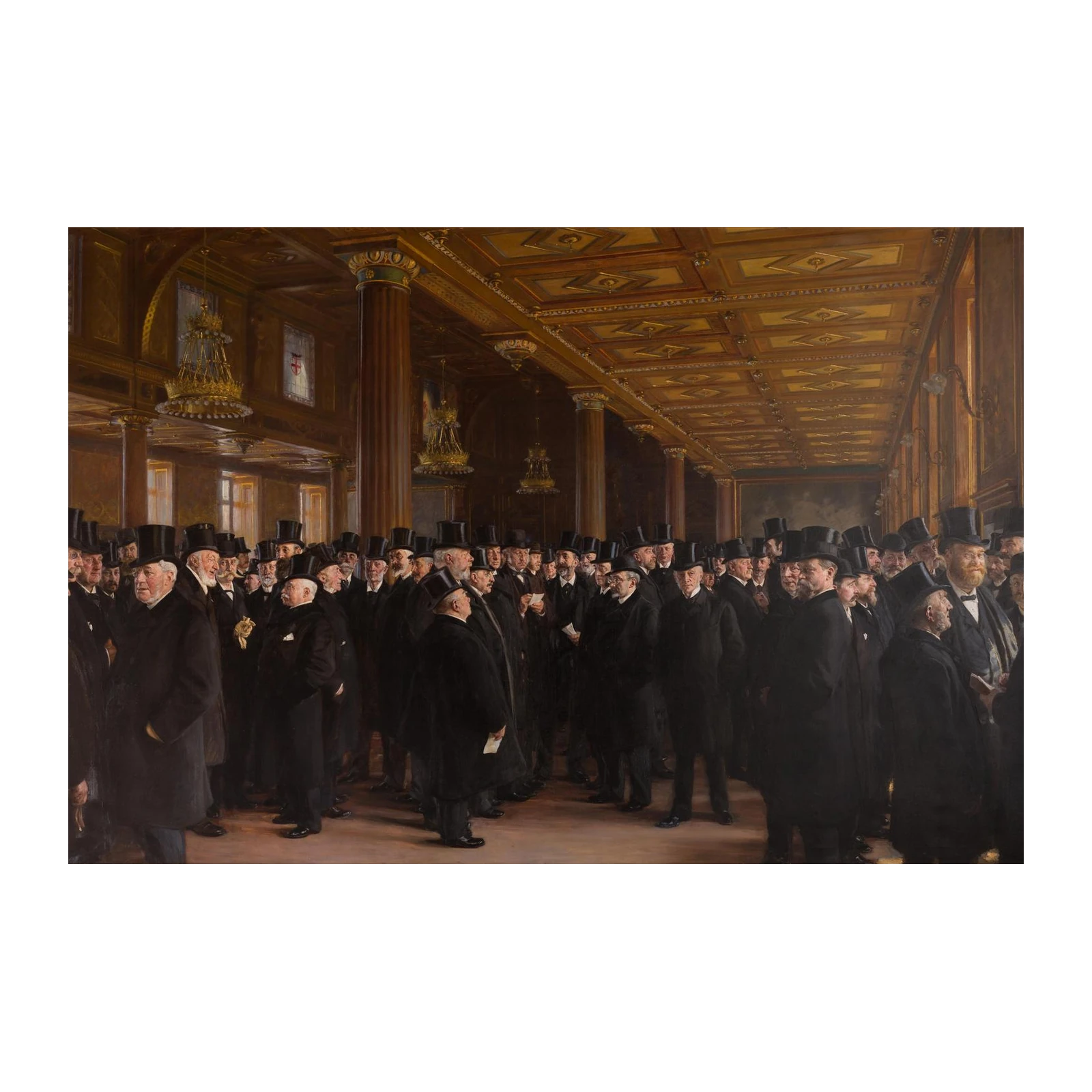 Victorian Men Gathering Formal Scene Wall Art