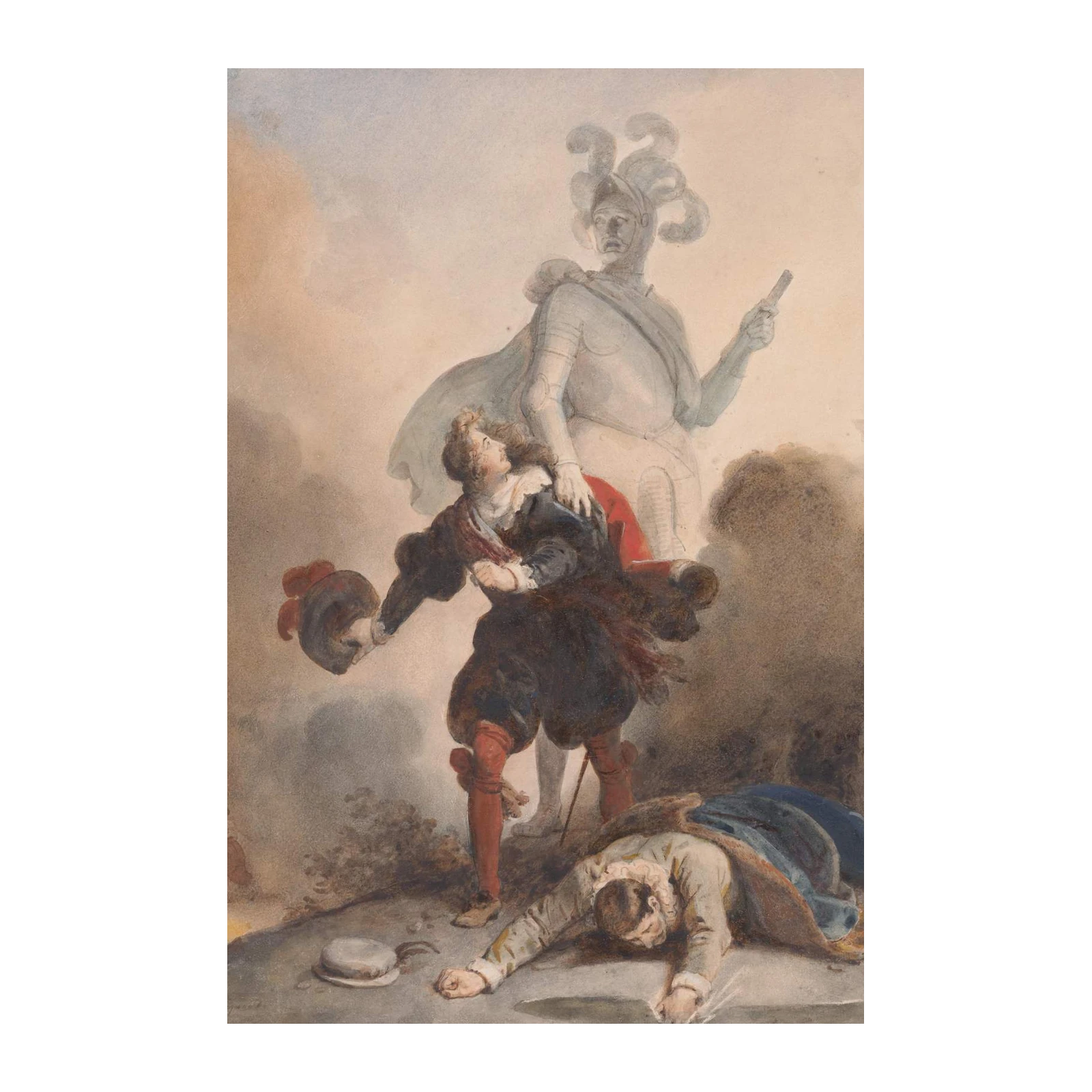 Dramatic Knight & Fallen Soldier Wall Art