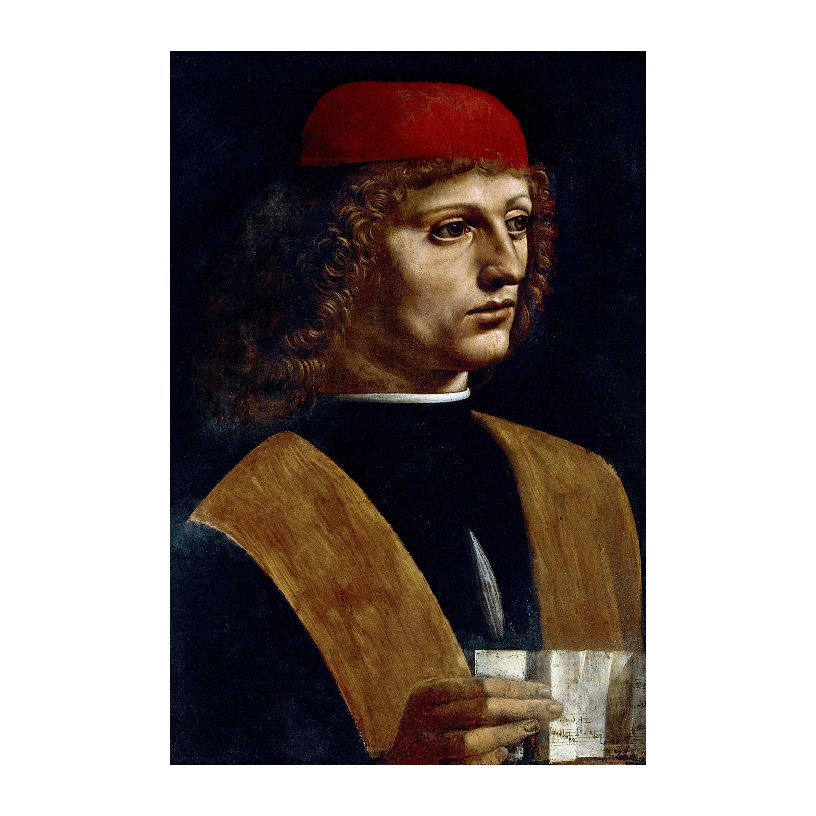 Renaissance Portrait Man Red Hat Wall Art
