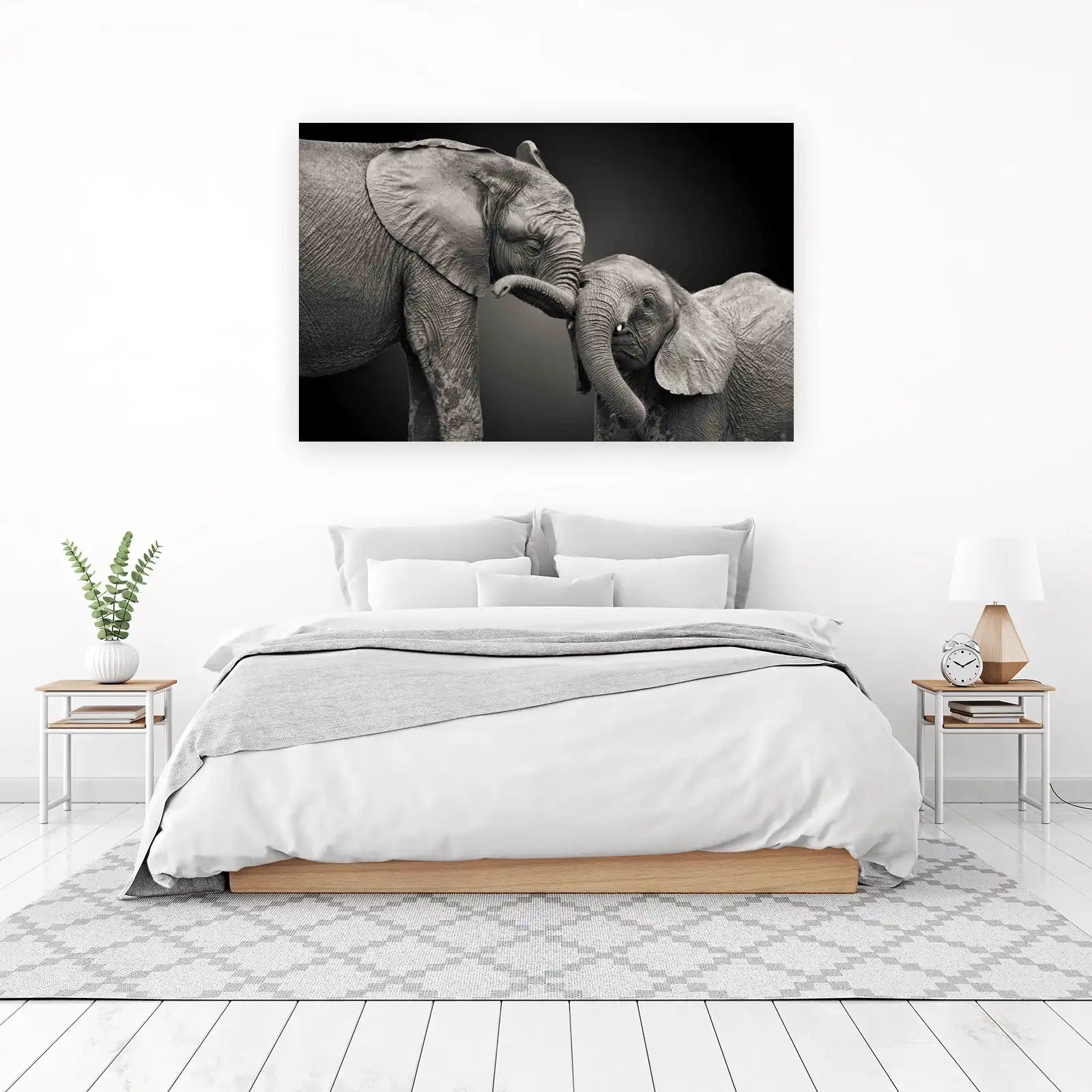 Tender Embrace Elephant Family Wall Art