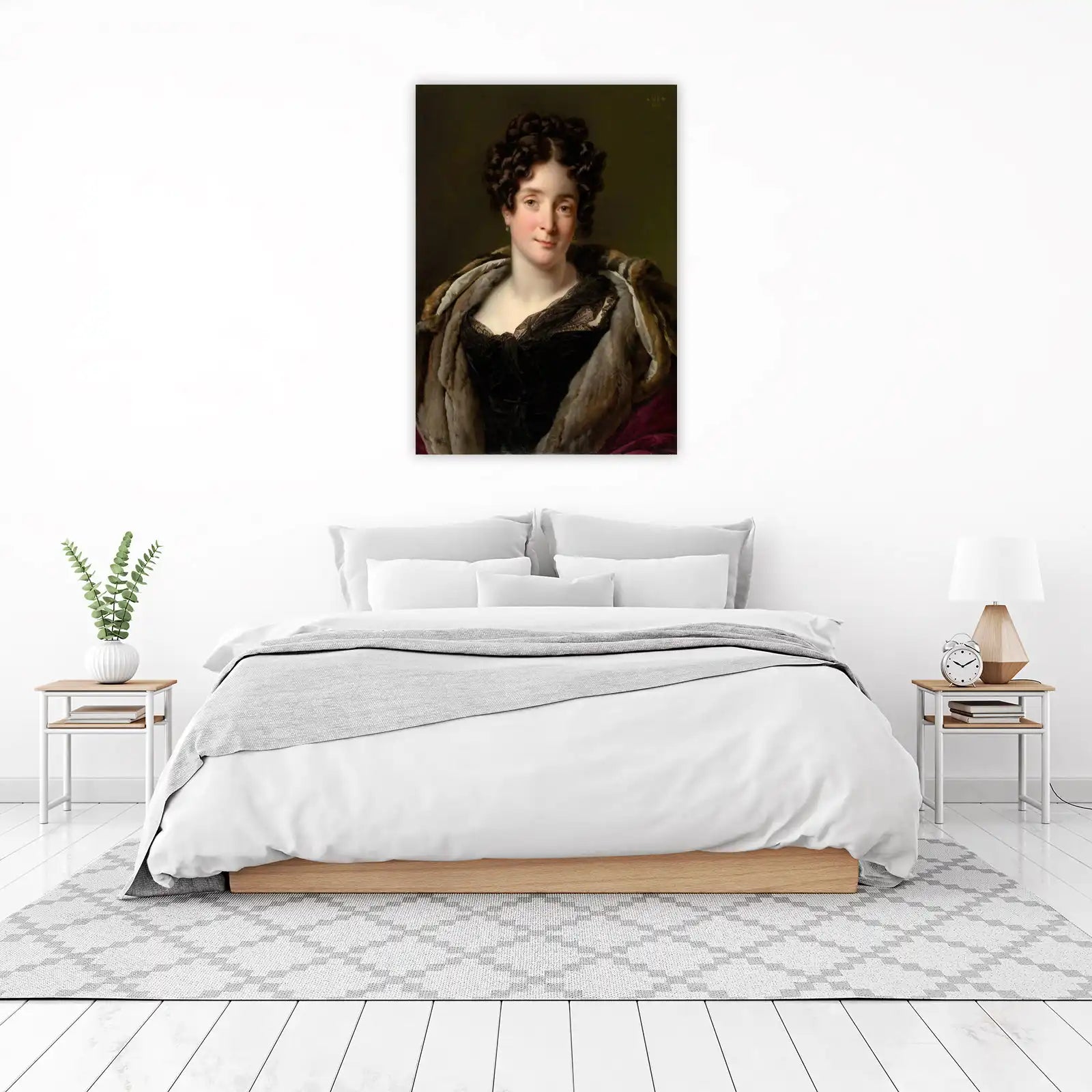 Elegant Portrait Woman Fur Coat Wall Art