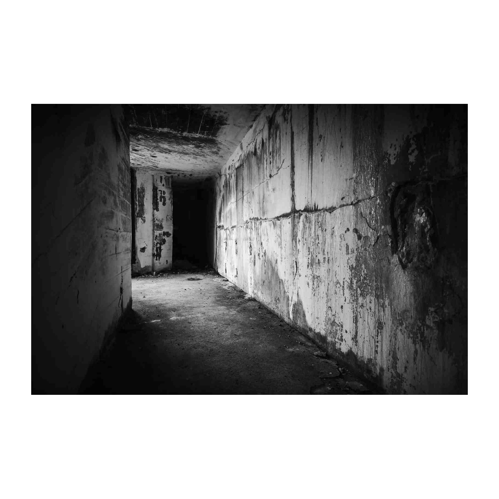 Dark Bunker Corridor Abstract Wall Art