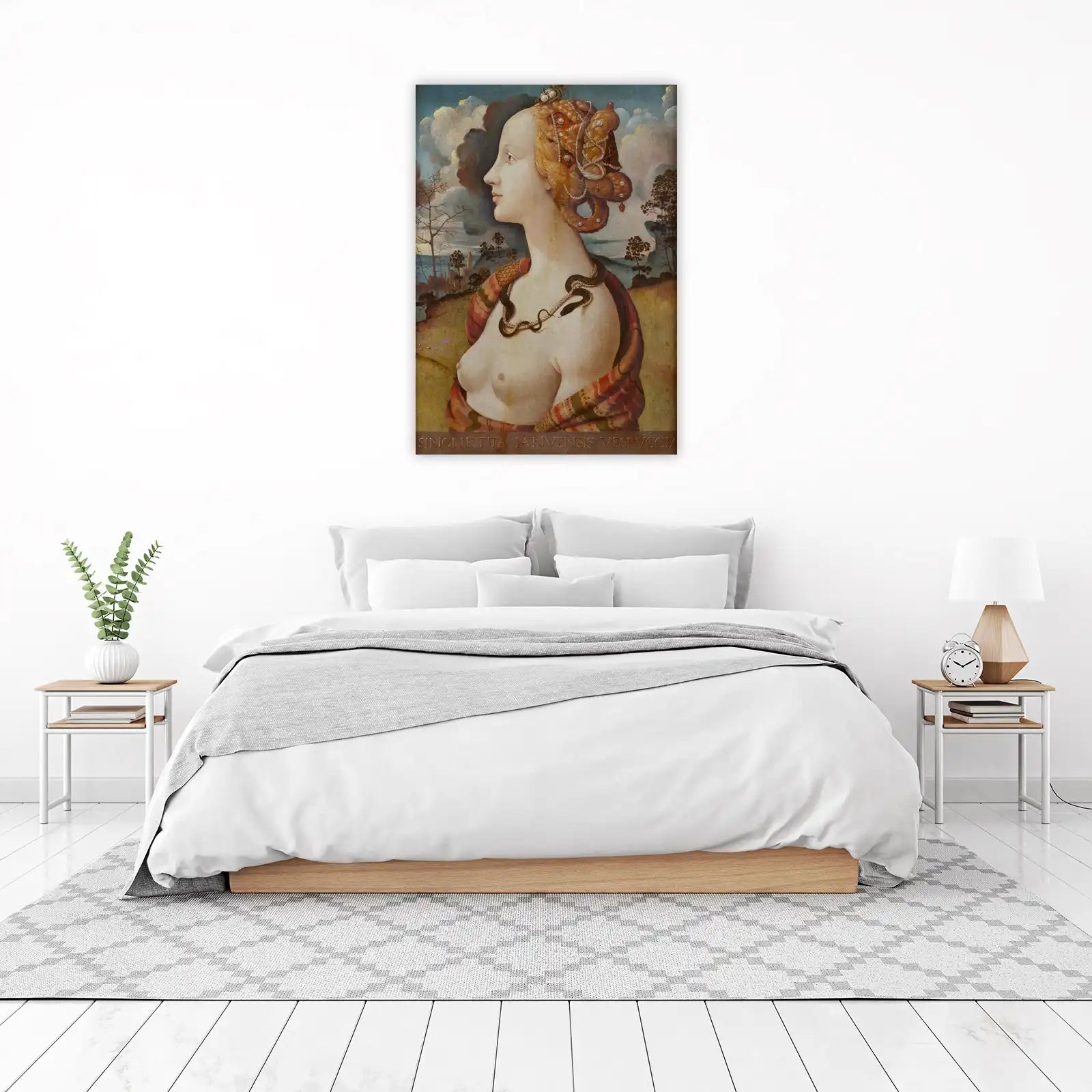 Renaissance Beauty Portrait Snake Necklace Wall Art