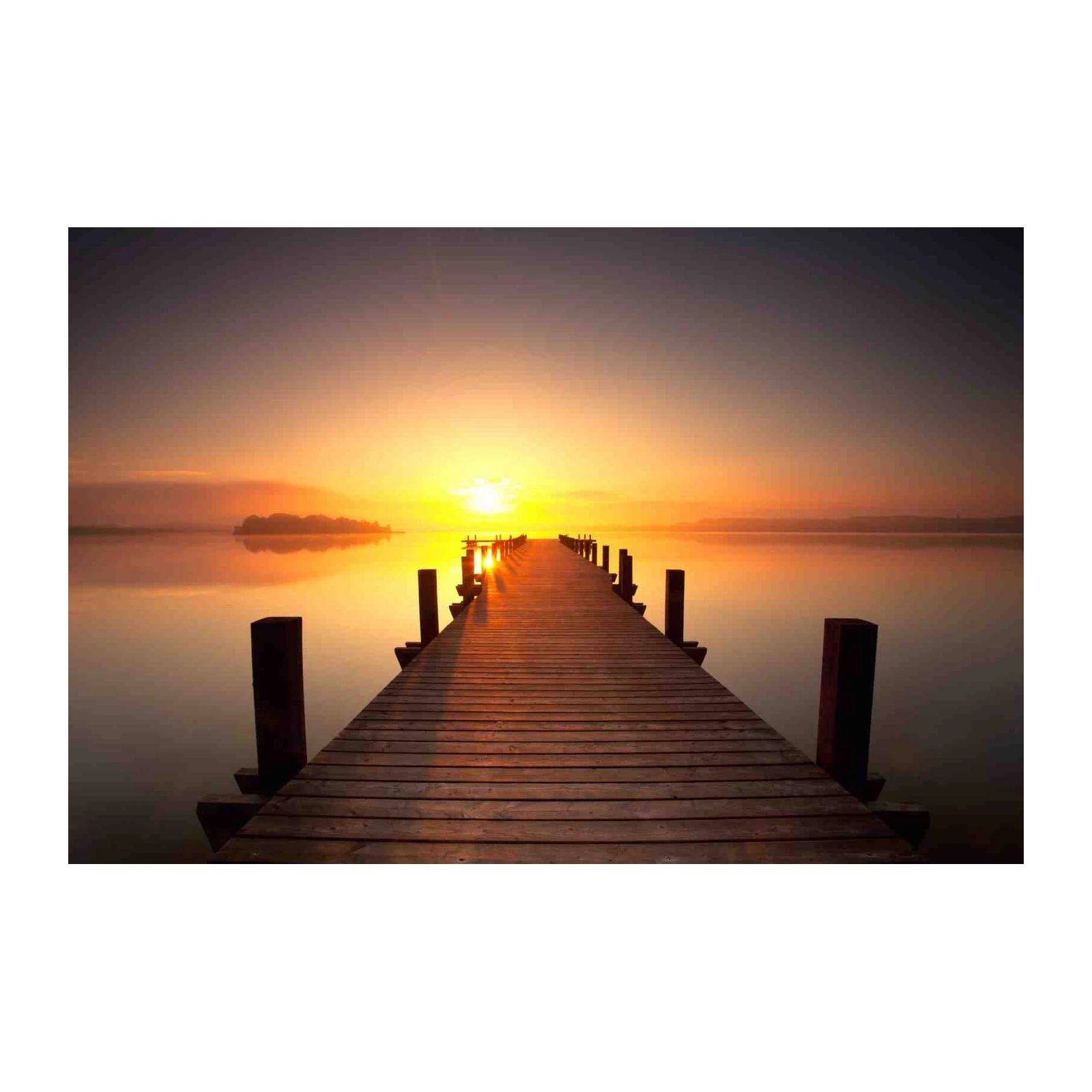 Serene Sunset Pier Nature Wall Art