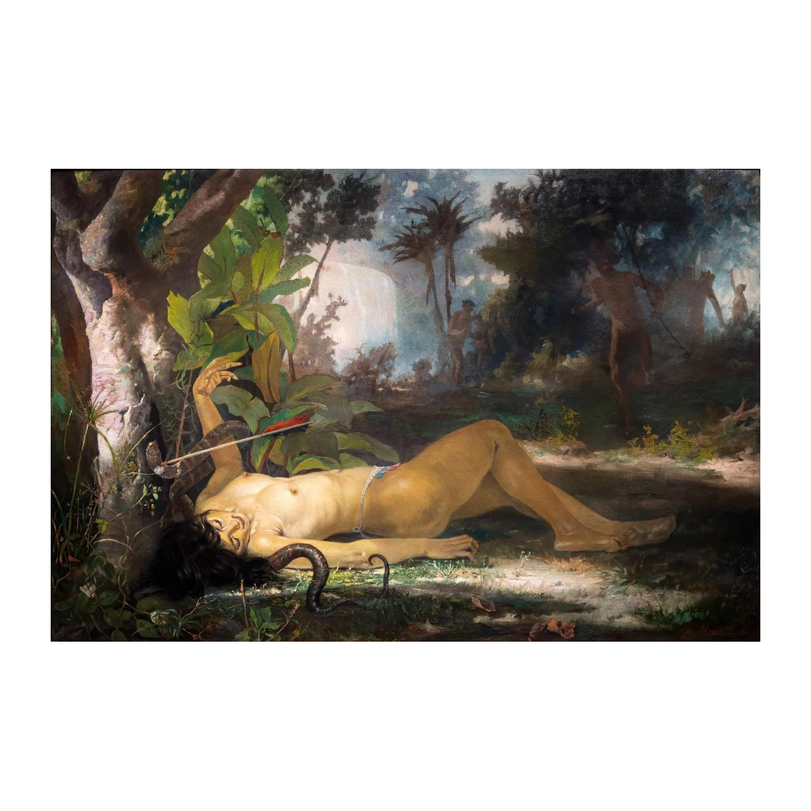 Dramatic Jungle Scene Oil Painting Wall Art