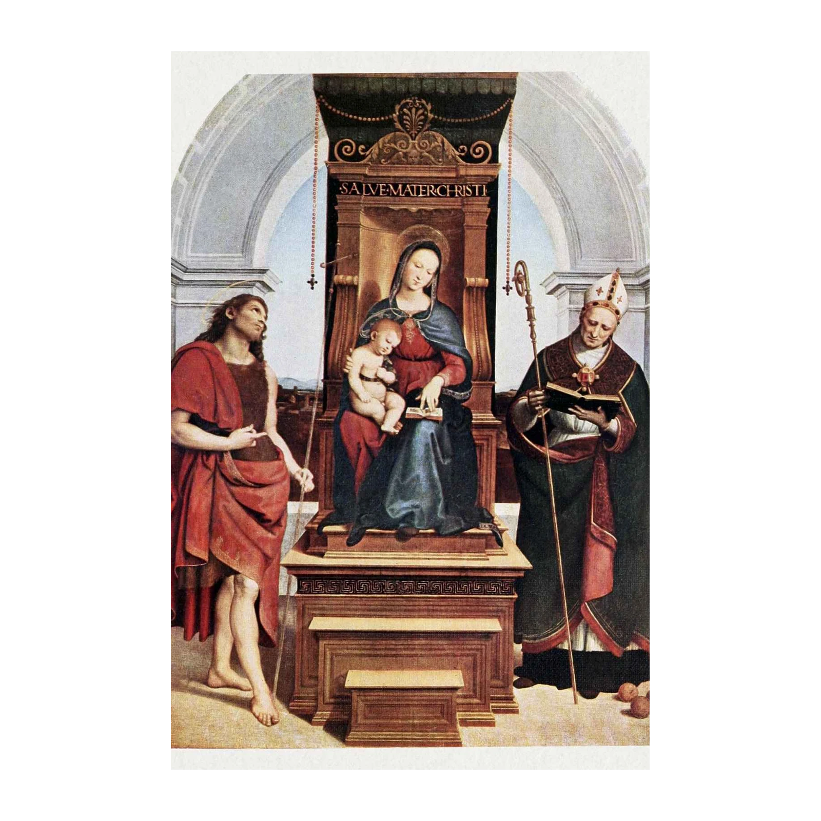 Madonna and Child with St. John the Baptist and St. Jerome Wall Art