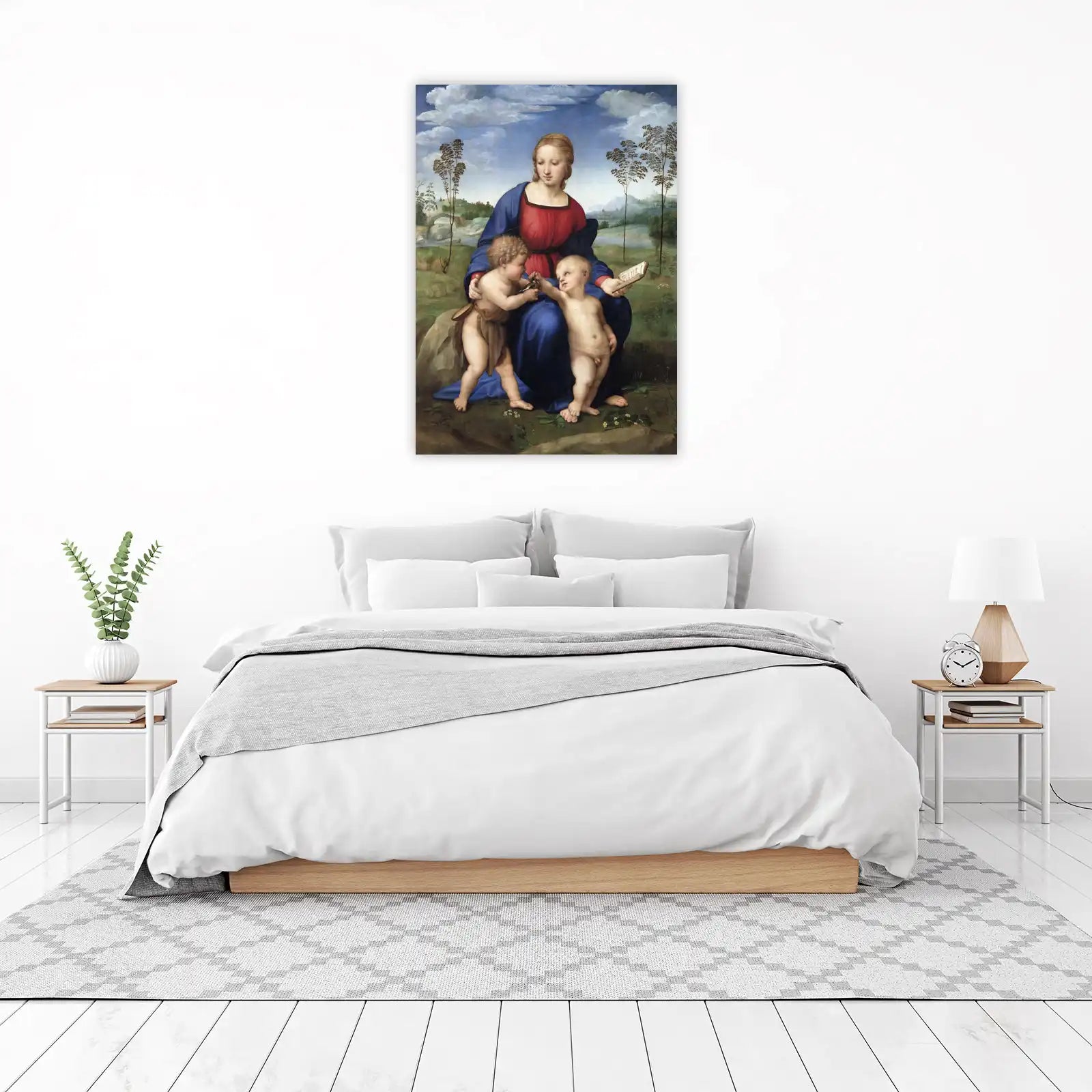 Madonna and Child with Two Angels Wall Art