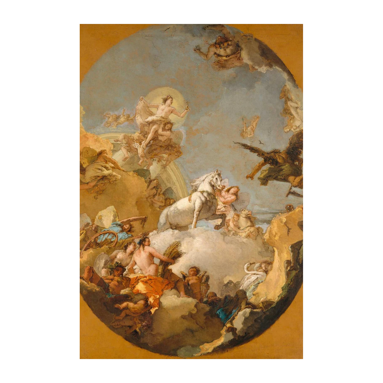 Mythological Allegory Chariot Horses Wall Art