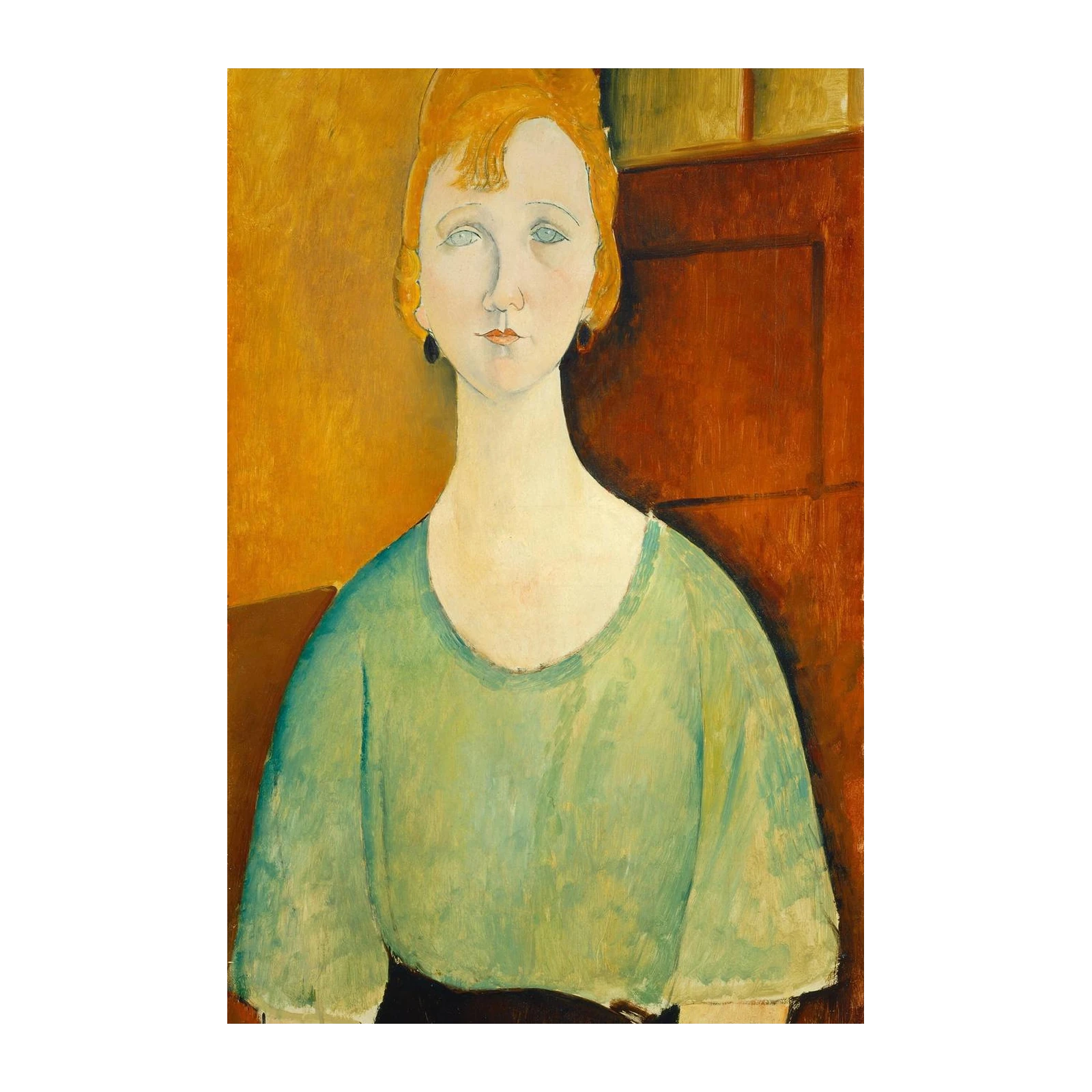 Modigliani Portrait Green Dress Wall Art