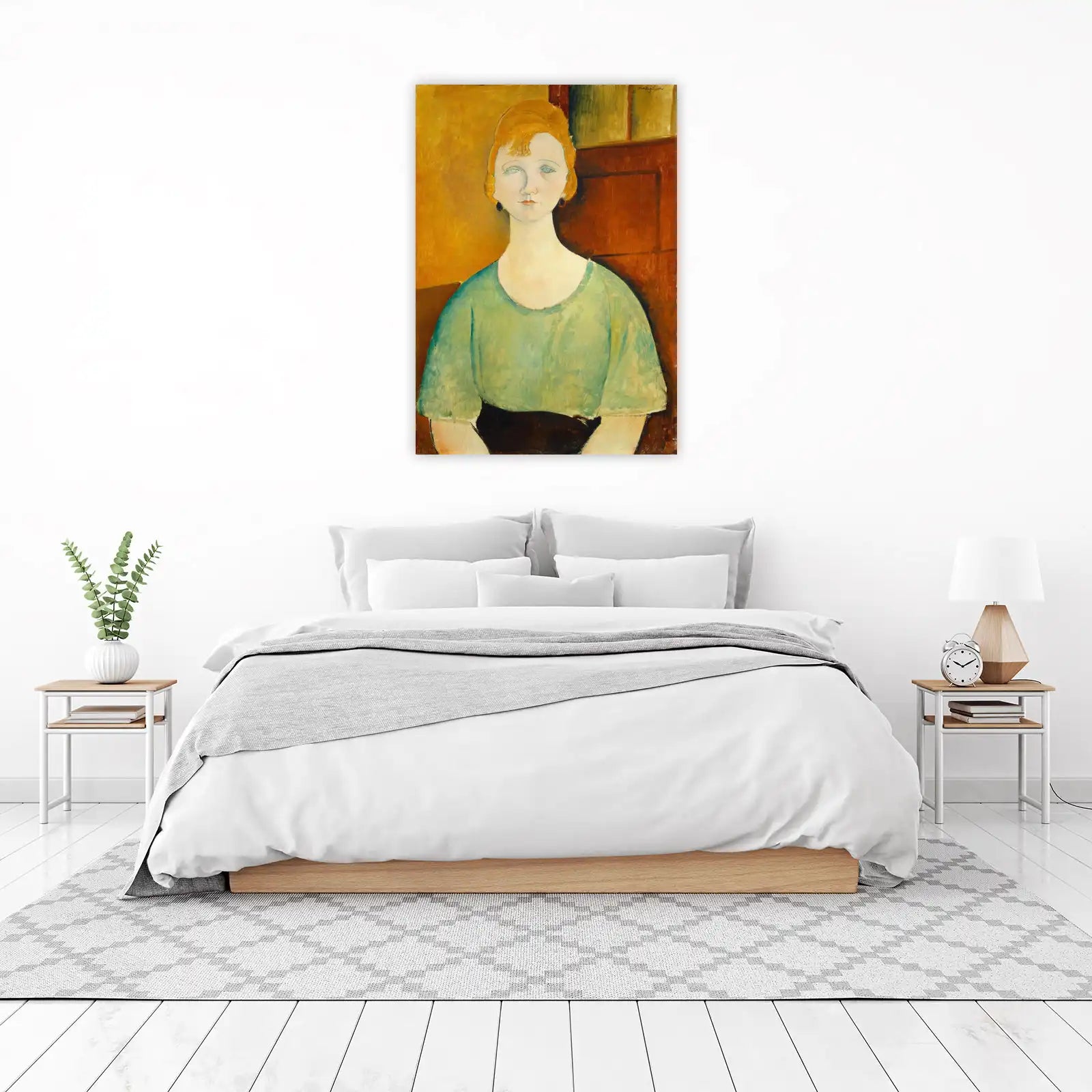 Modigliani Portrait Green Dress Wall Art
