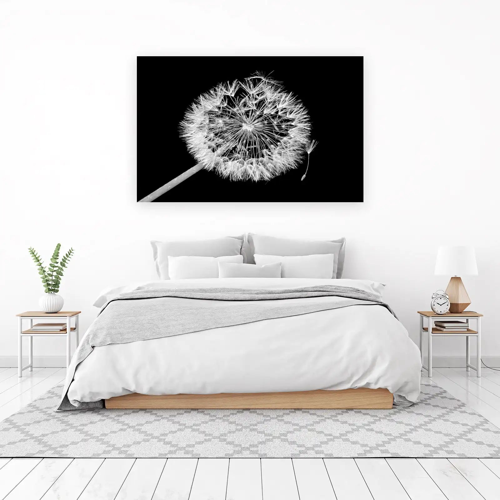 Minimalist Dandelion Seed Fly Wall Art