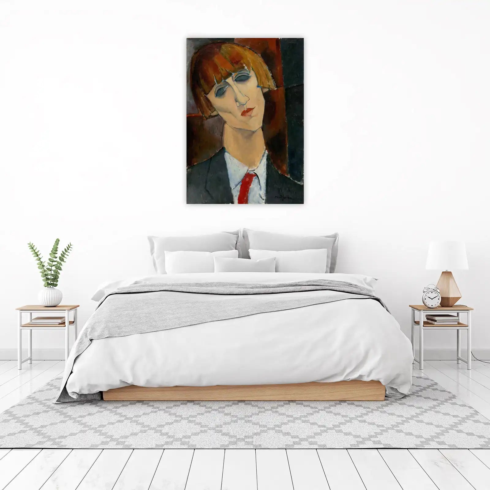 Modigliani Portrait Red Tie Wall Art