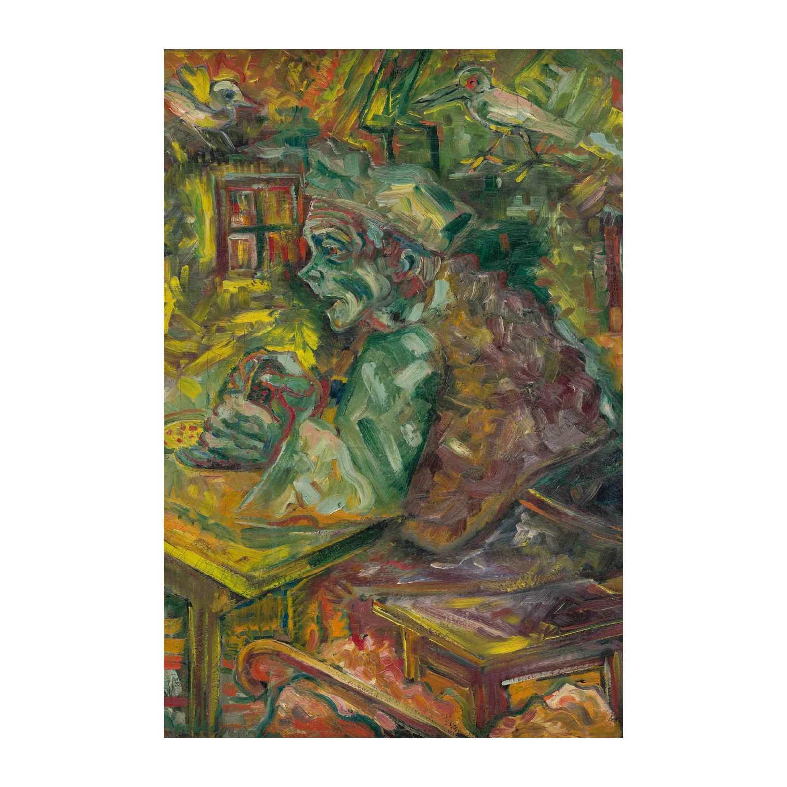 Expressive Figure & Birds Wall Art