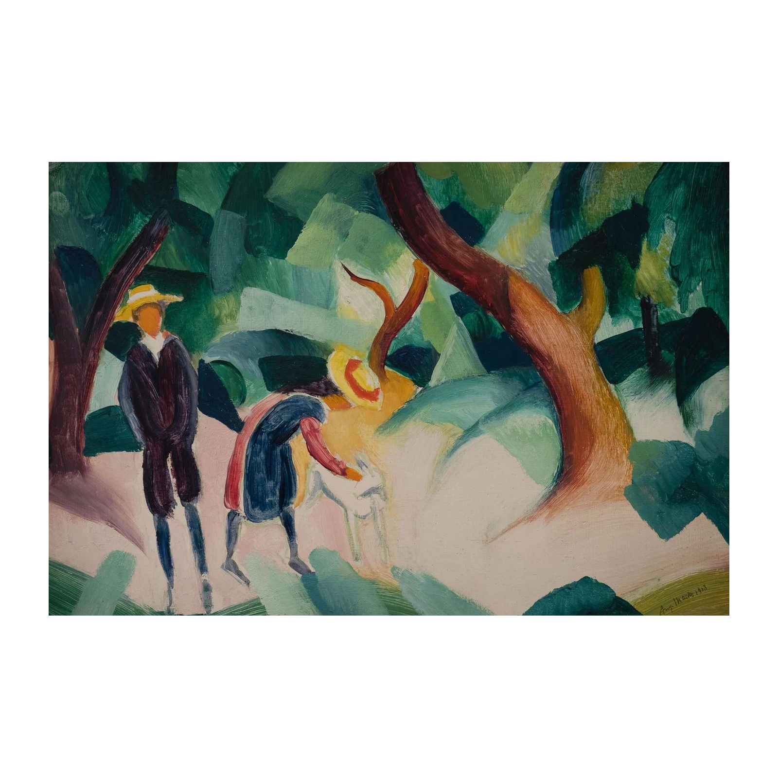 Expressive Forest Scene People Wall Art