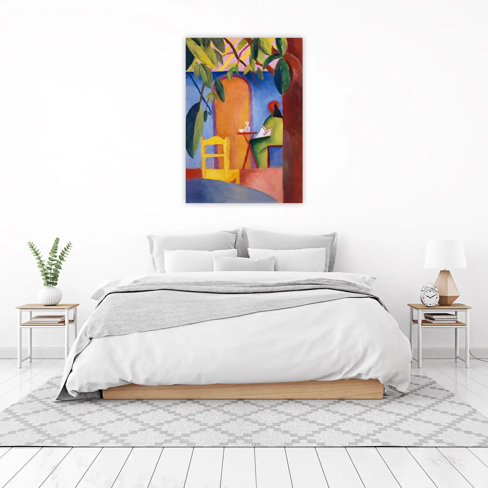 Vibrant Cafe Scene Wall Art - Modern Art Wall Decor