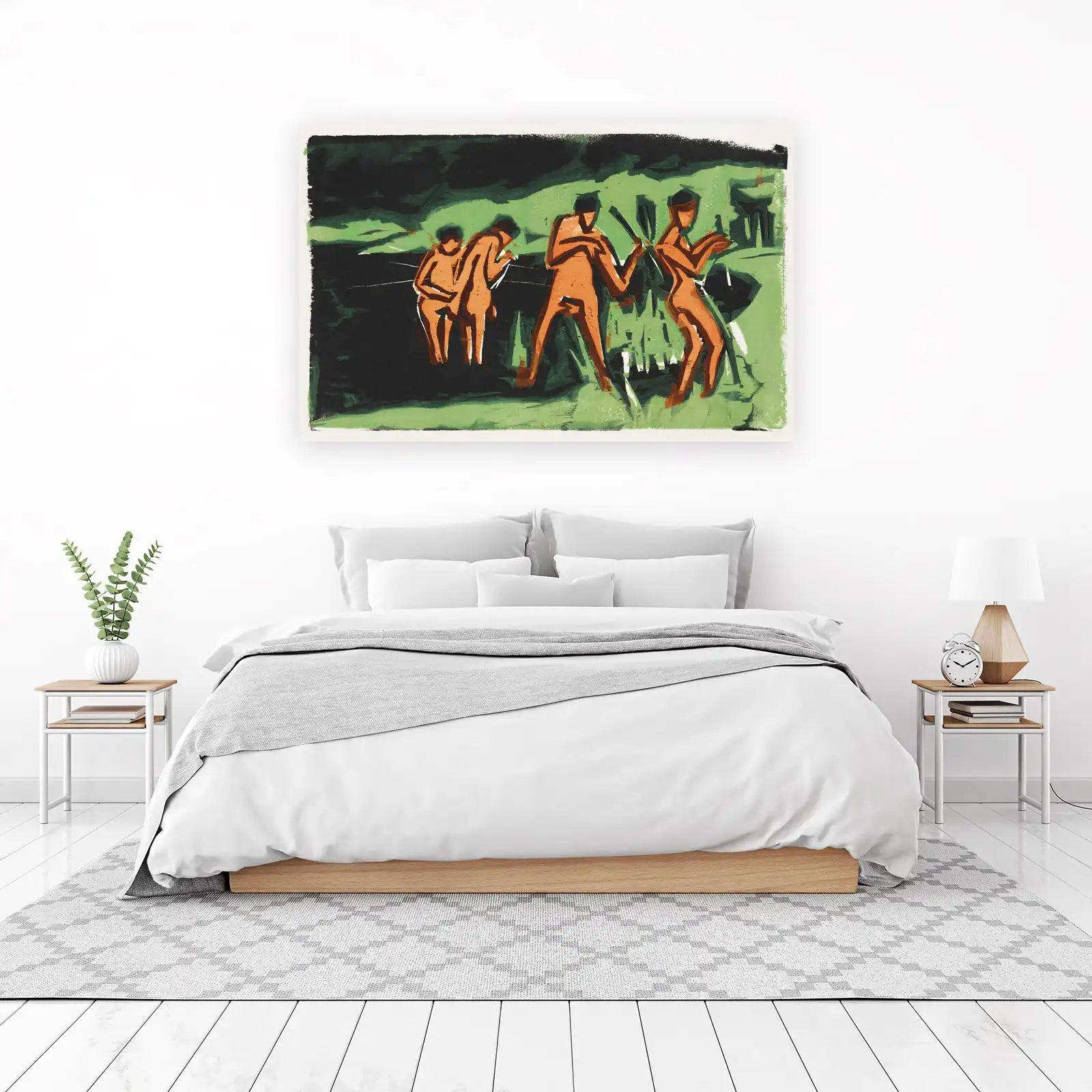 Expressionist Figures Green Forest Wall Art