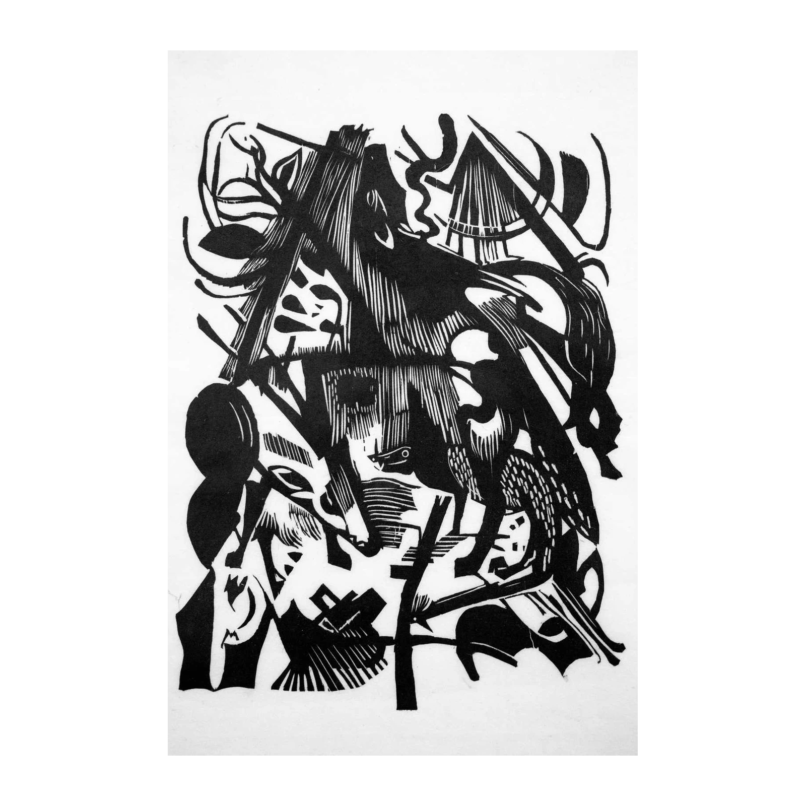 Abstract Animal & Nature Woodcut Wall Art