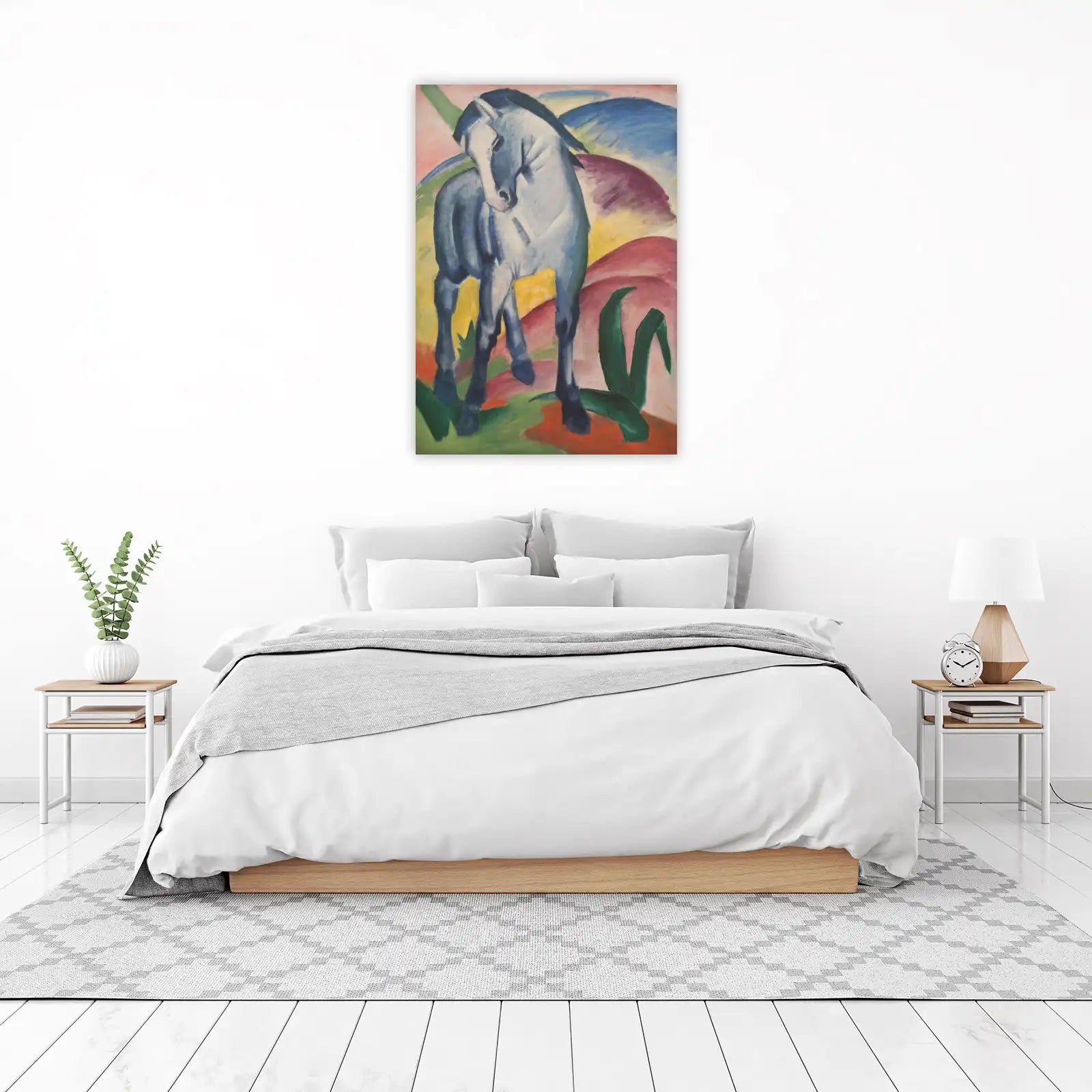 Blue Horse Expressive Landscape Wall Art