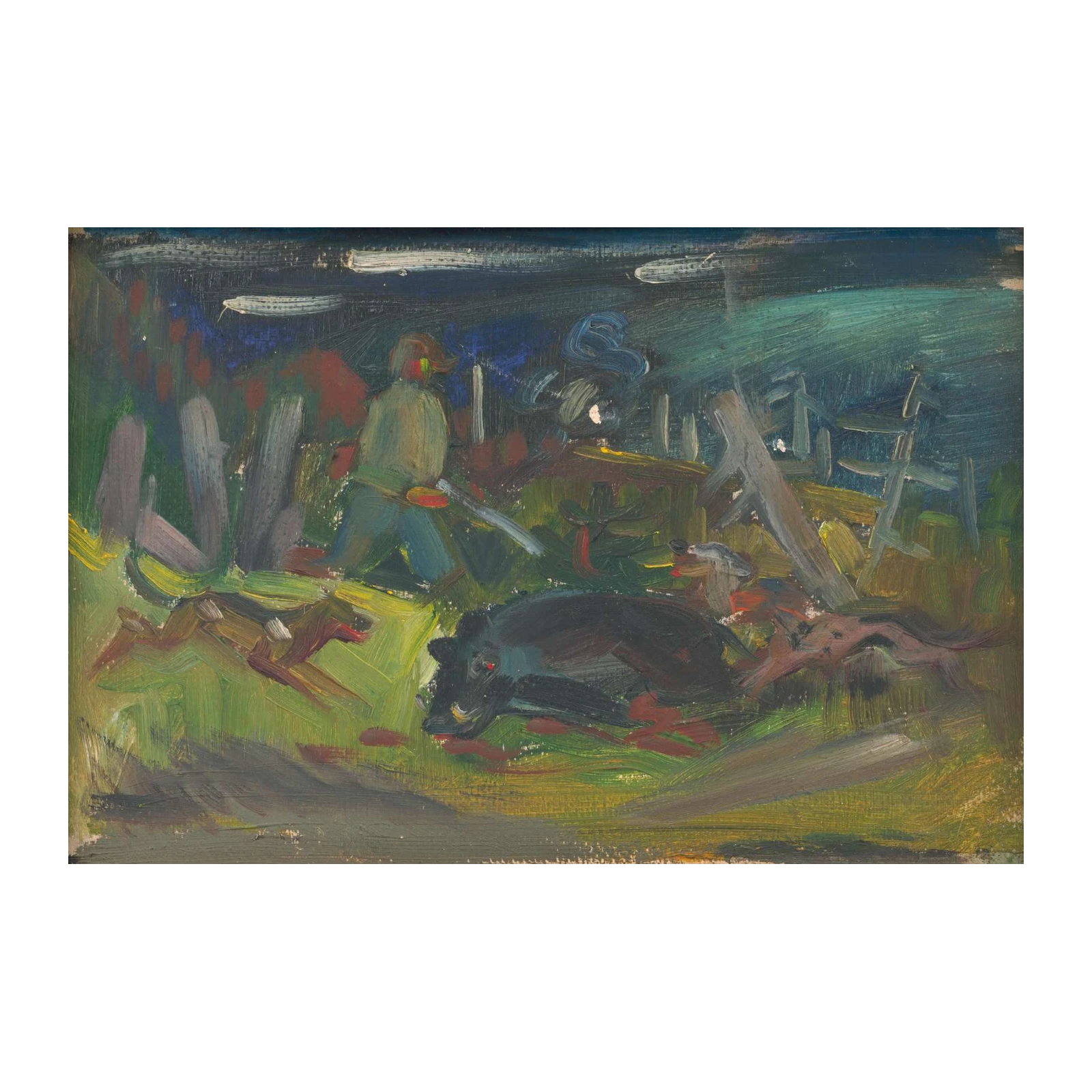 Rustic Hunt Scene Wall Art