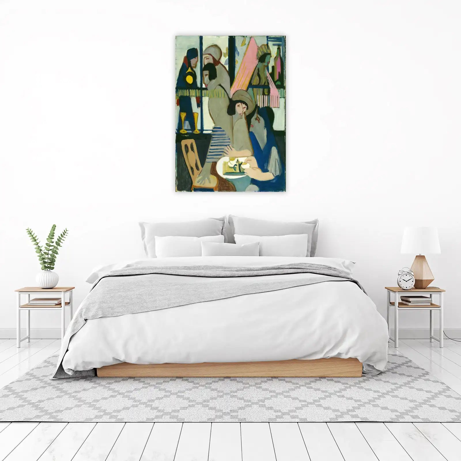 Abstract Cafe Scene Figures Wall Art | Modern Wall Art
