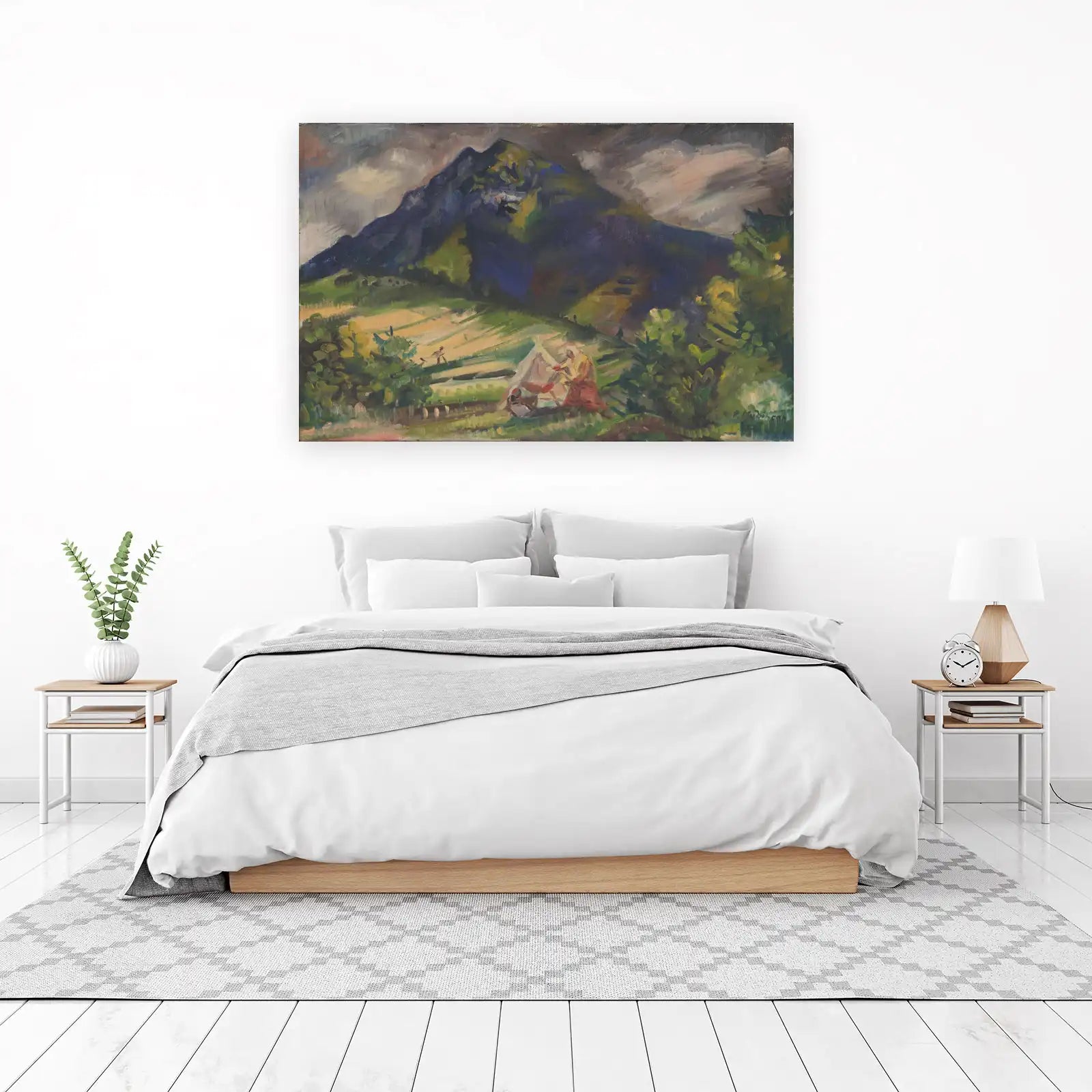 Majestic Mountain Landscape with Figures Wall Art