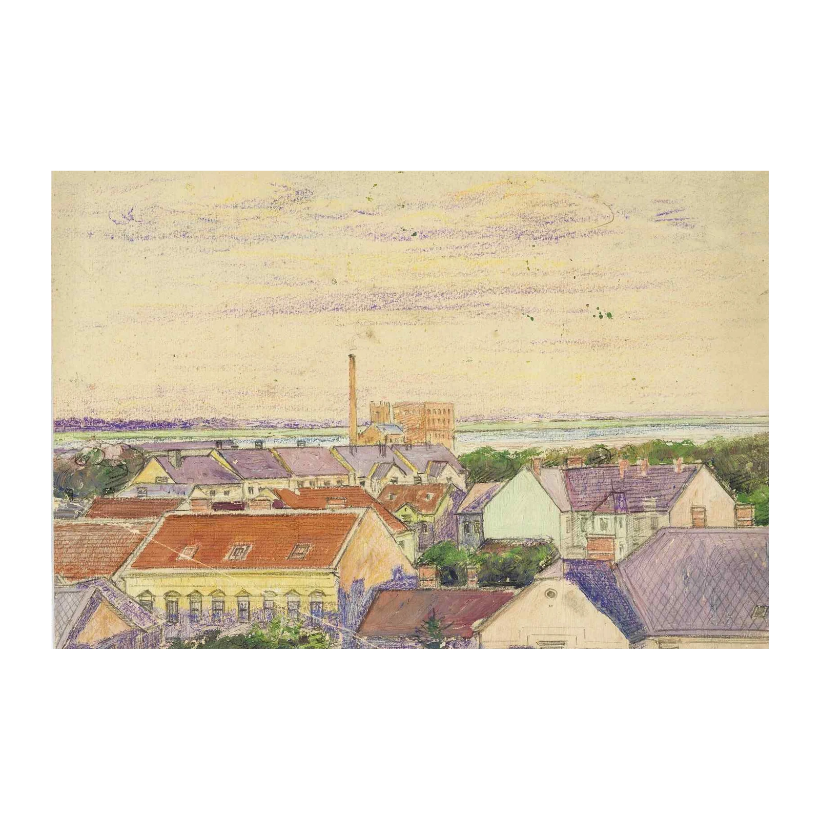 Bohemian Townscape Pastel Wall Art