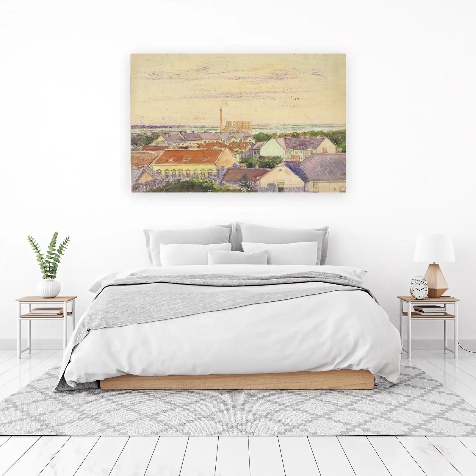 Bohemian Townscape Pastel Wall Art
