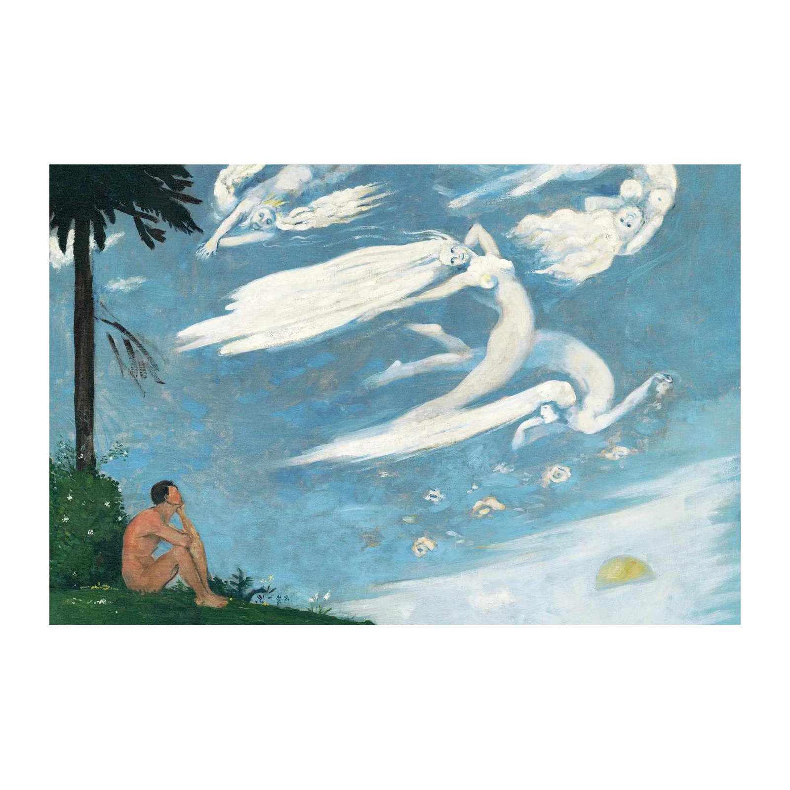 Dreamlike Figures in Sky Wall Art | Abstract Wall Art
