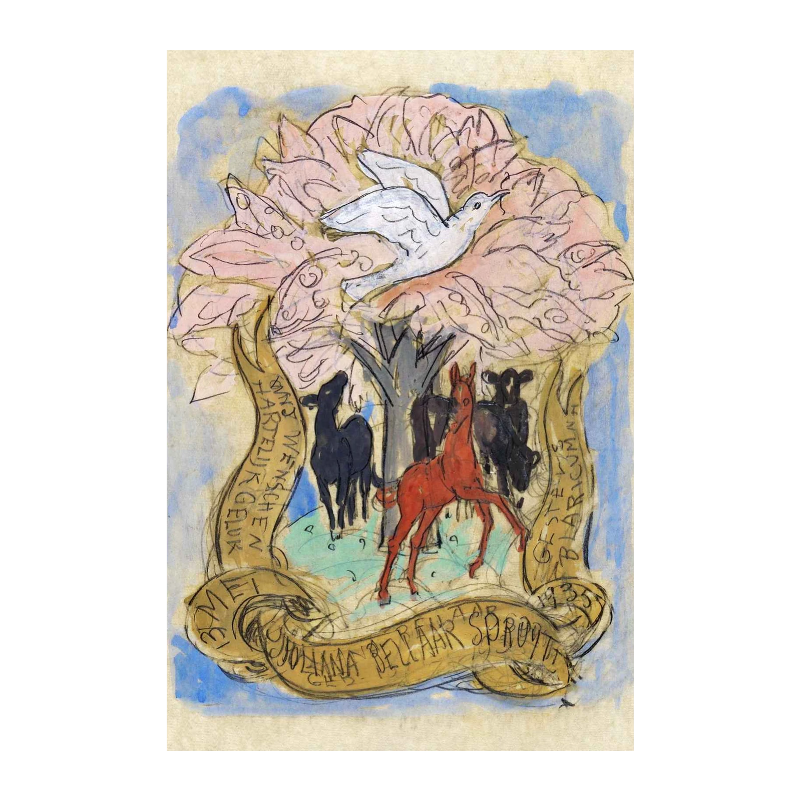 Whimsical Farm Animals & Dove Wall Art