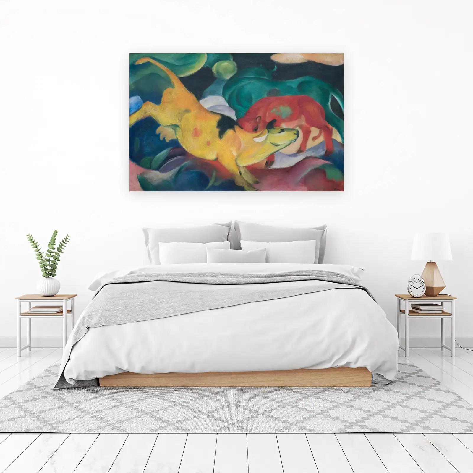 Vibrant Abstract Cows Wall Art - Expressionist Animal Art