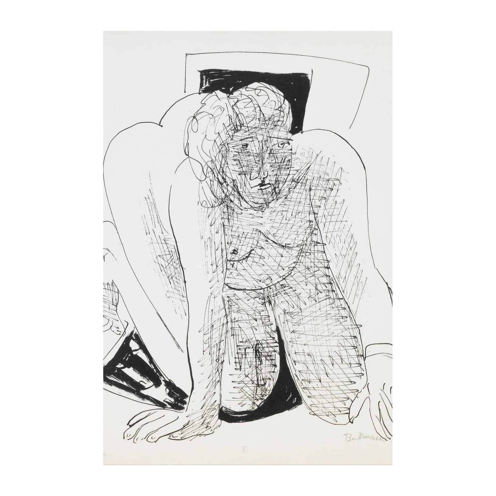 Expressive Figure Study Black & White Wall Art
