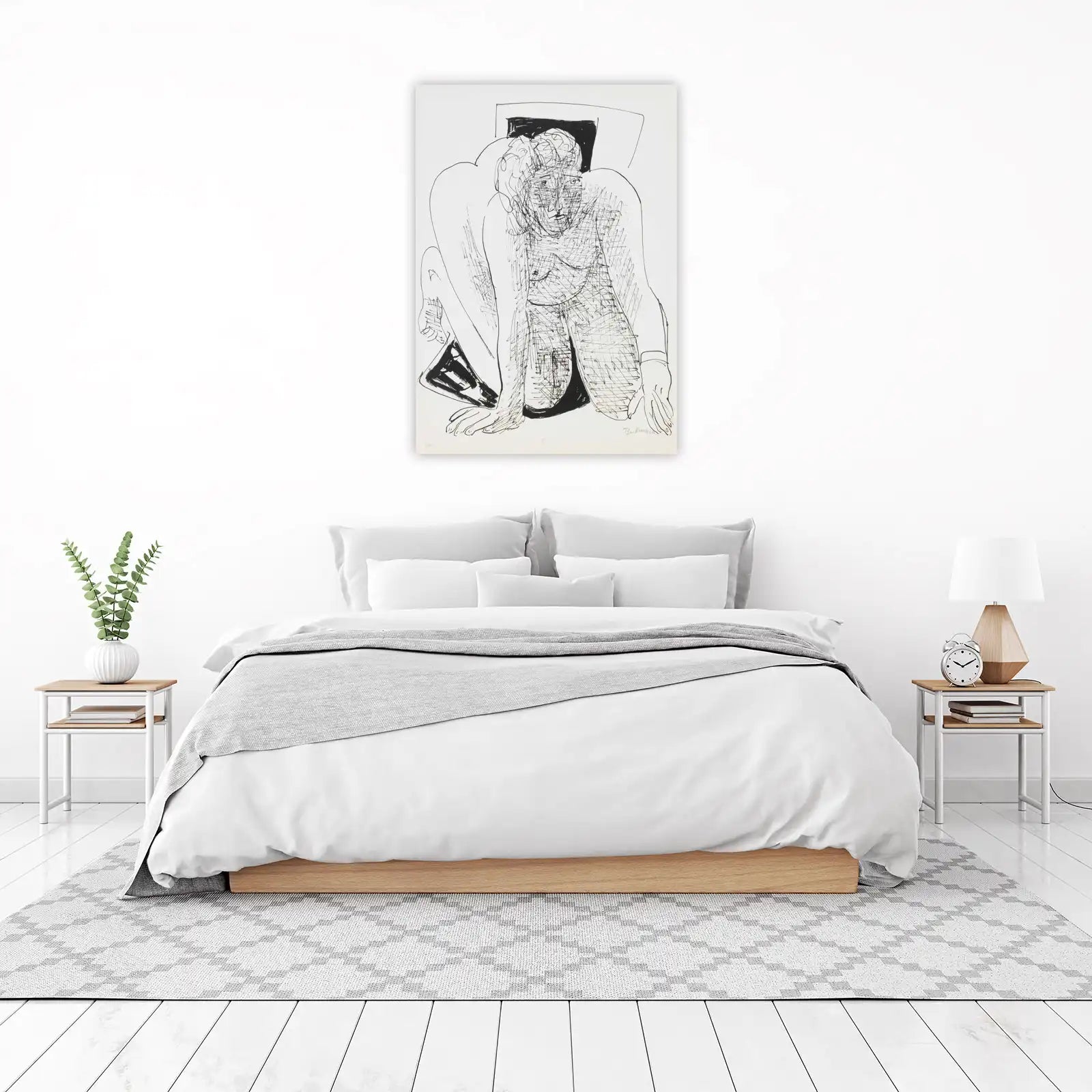 Expressive Figure Study Black & White Wall Art