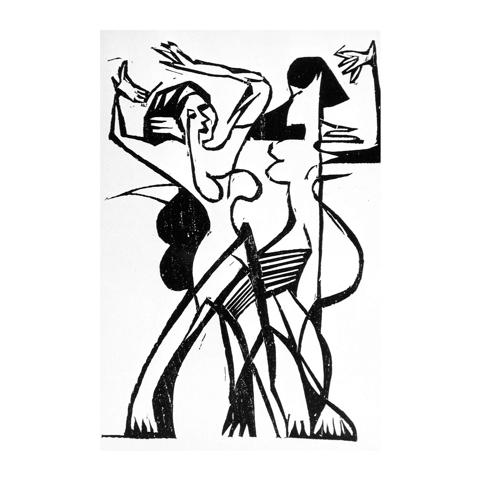 Abstract Figures Dynamic Dance Wall Art