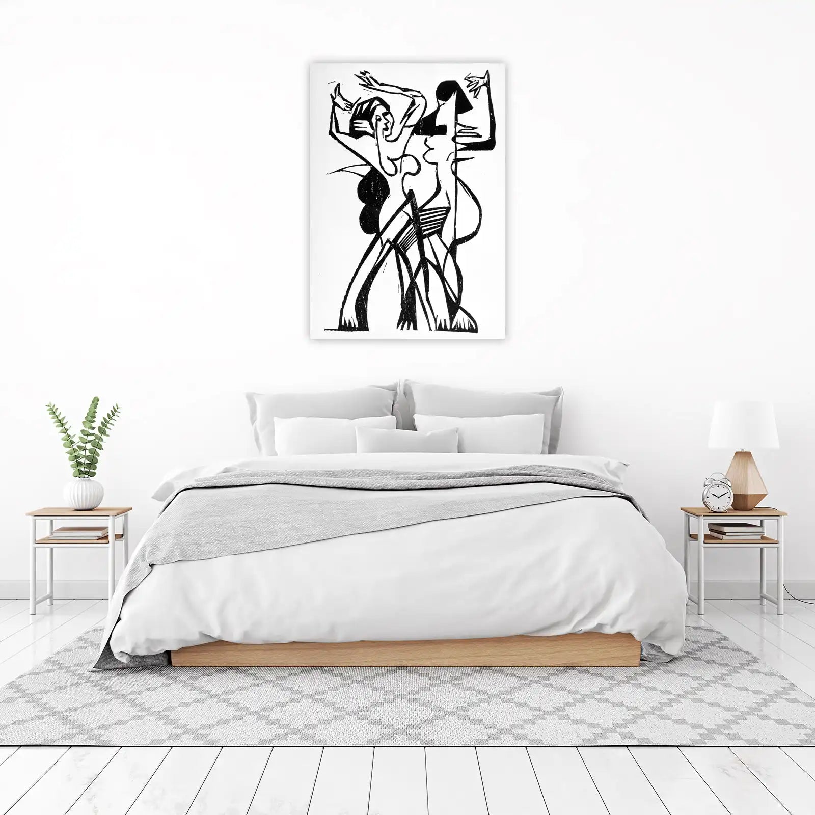 Abstract Figures Dynamic Dance Wall Art