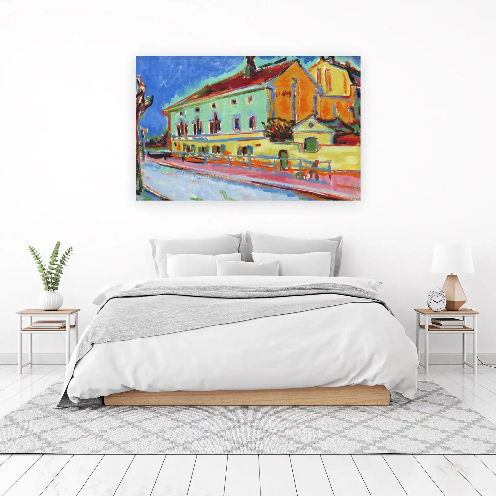 Vibrant Building Impressionist Wall Art