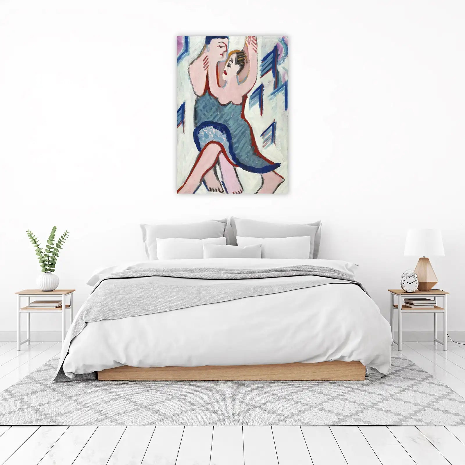 Abstract Embrace Couple Wall Art