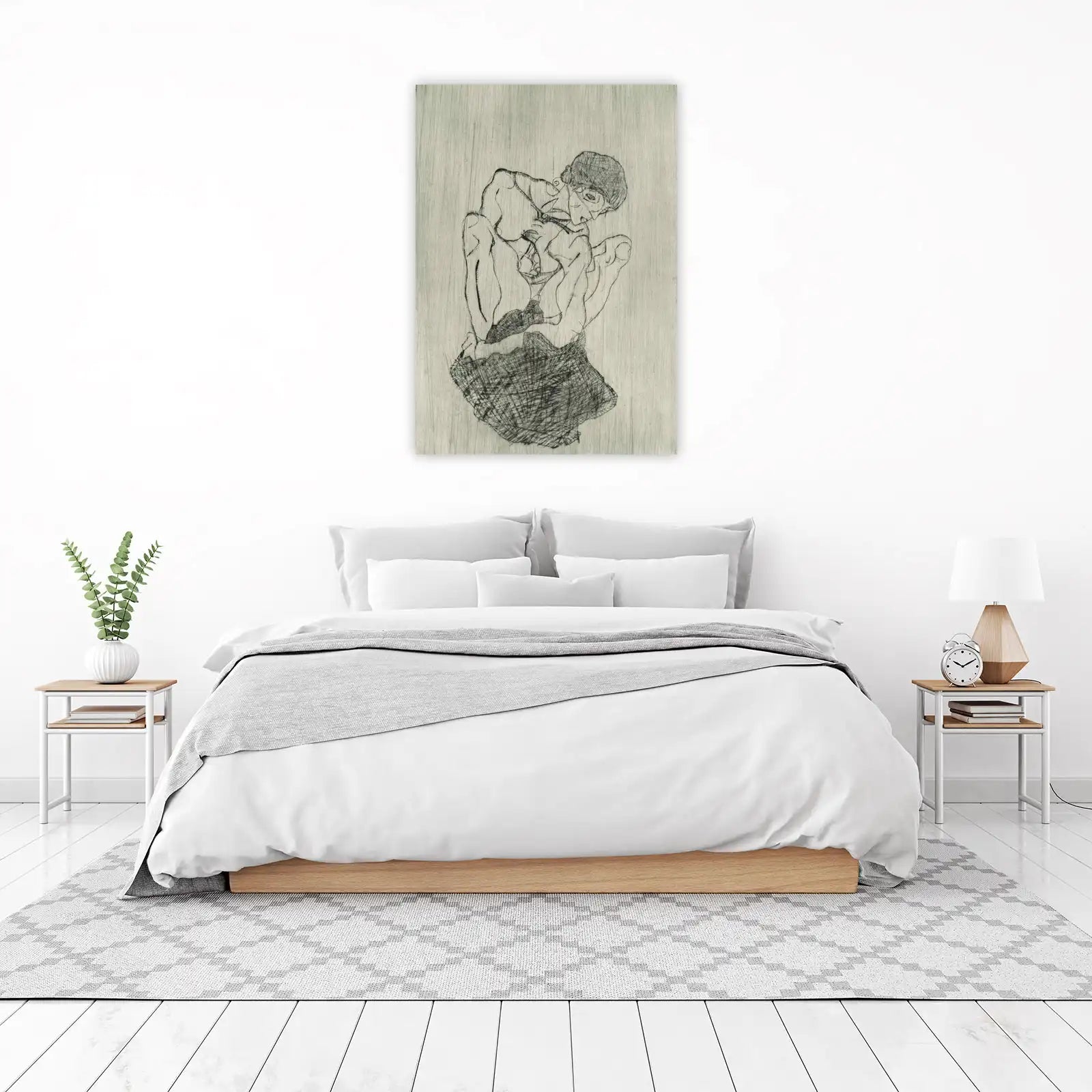 Abstract Figure Pose Sketch Wall Art