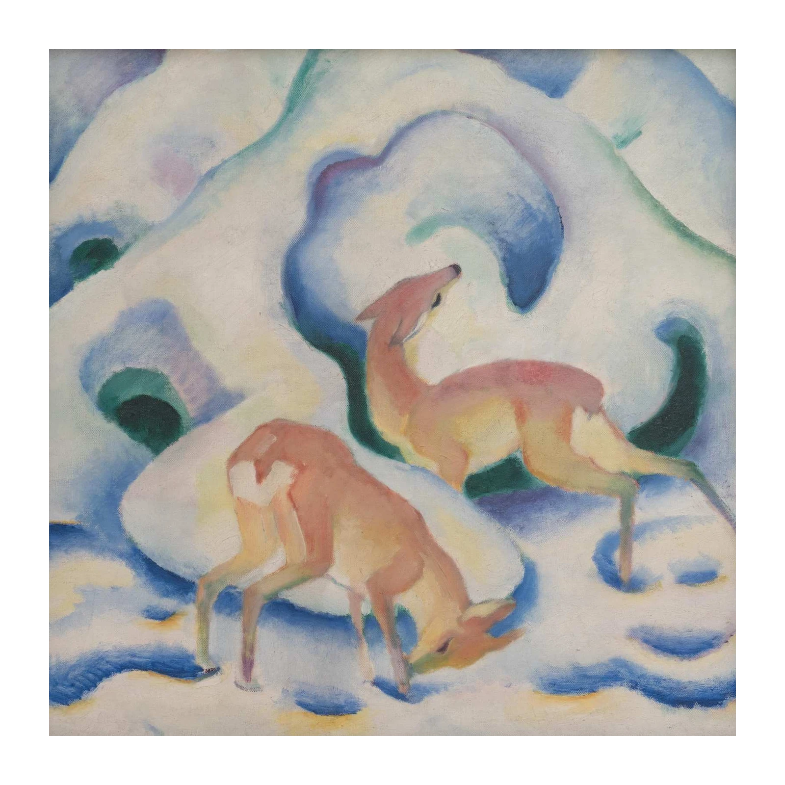 Peaceful Deer Winter Landscape Wall Art