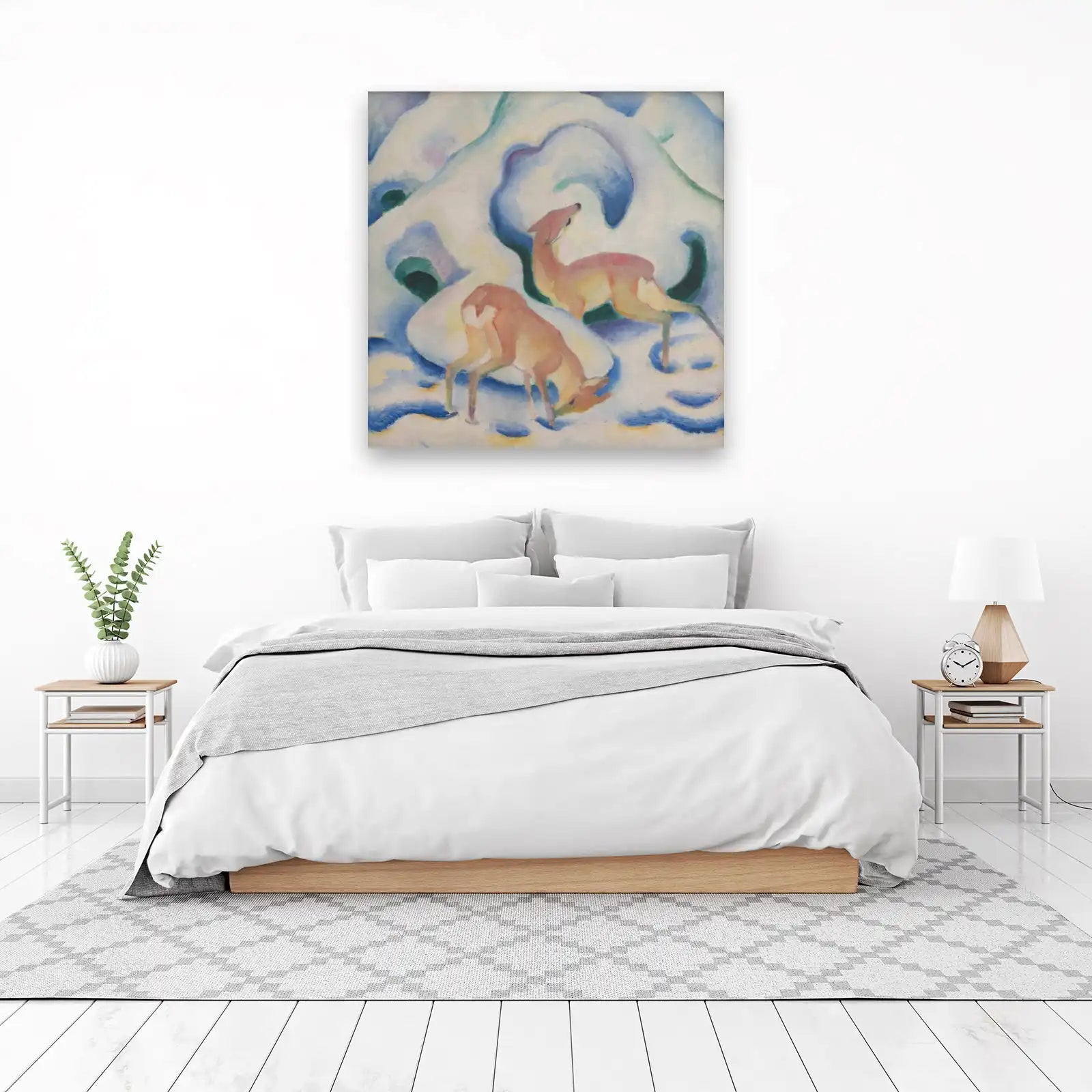 Peaceful Deer Winter Landscape Wall Art