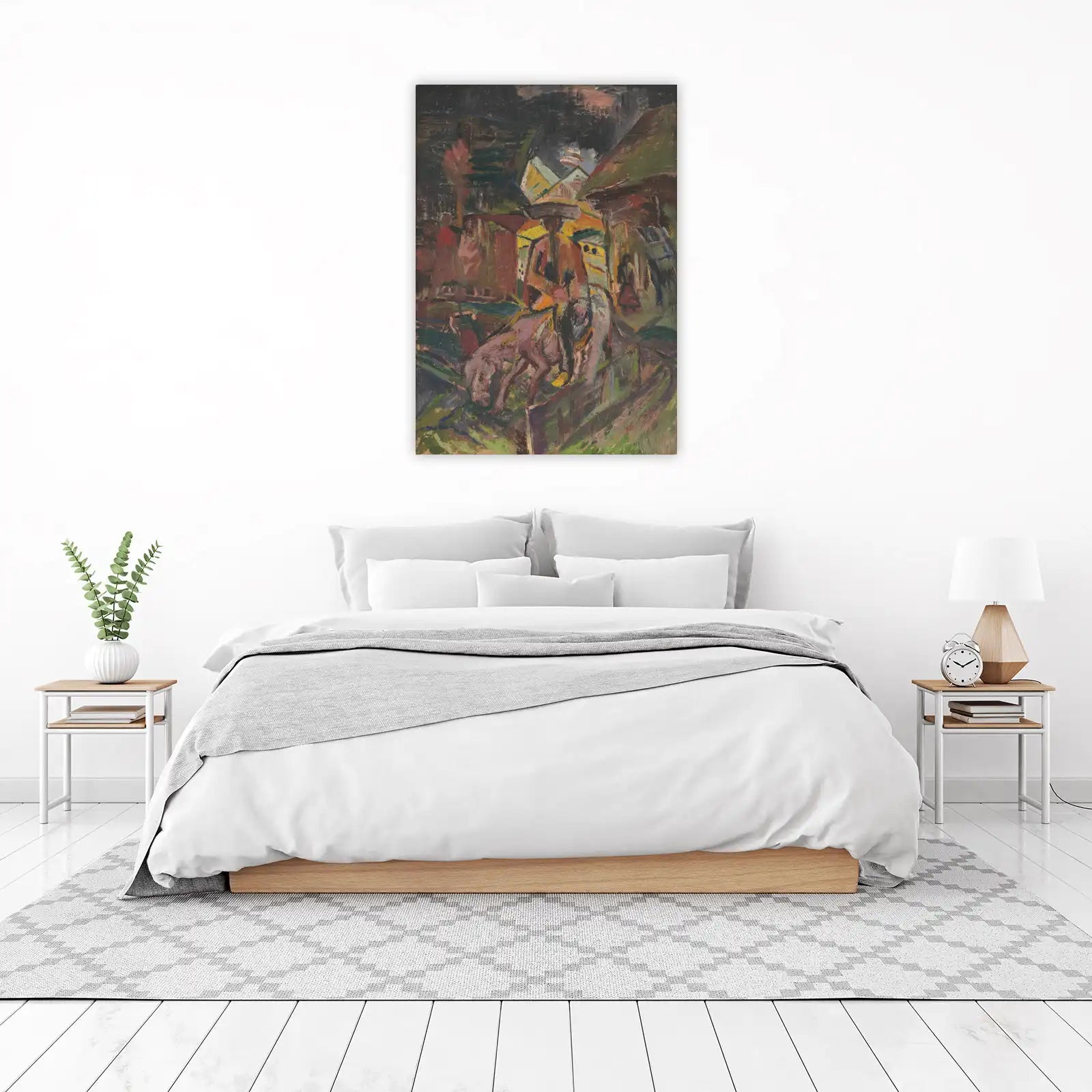 Vibrant Market Scene Donkey Wall Art