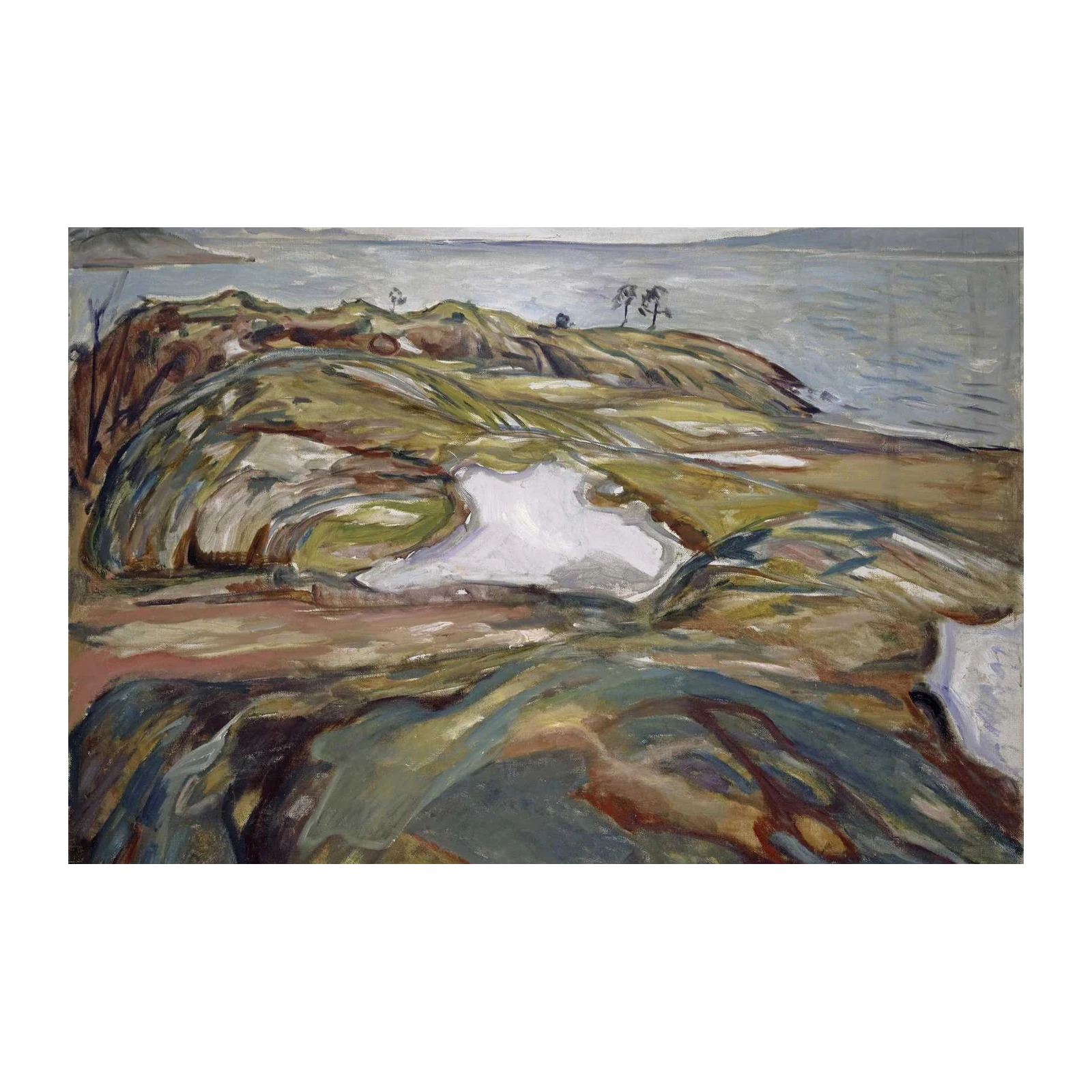 Serene Coastal Landscape Oil Painting Wall Art