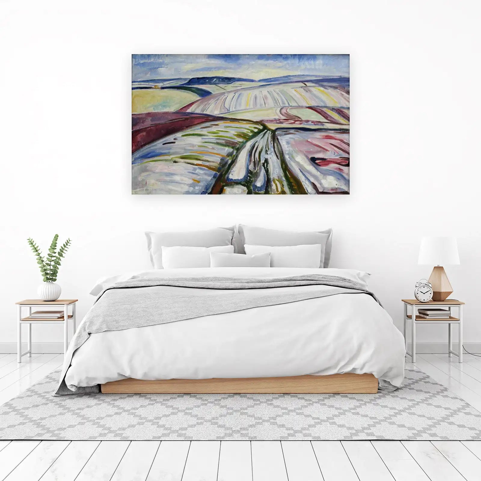 Serene Winter Landscape Expressionist Wall Art