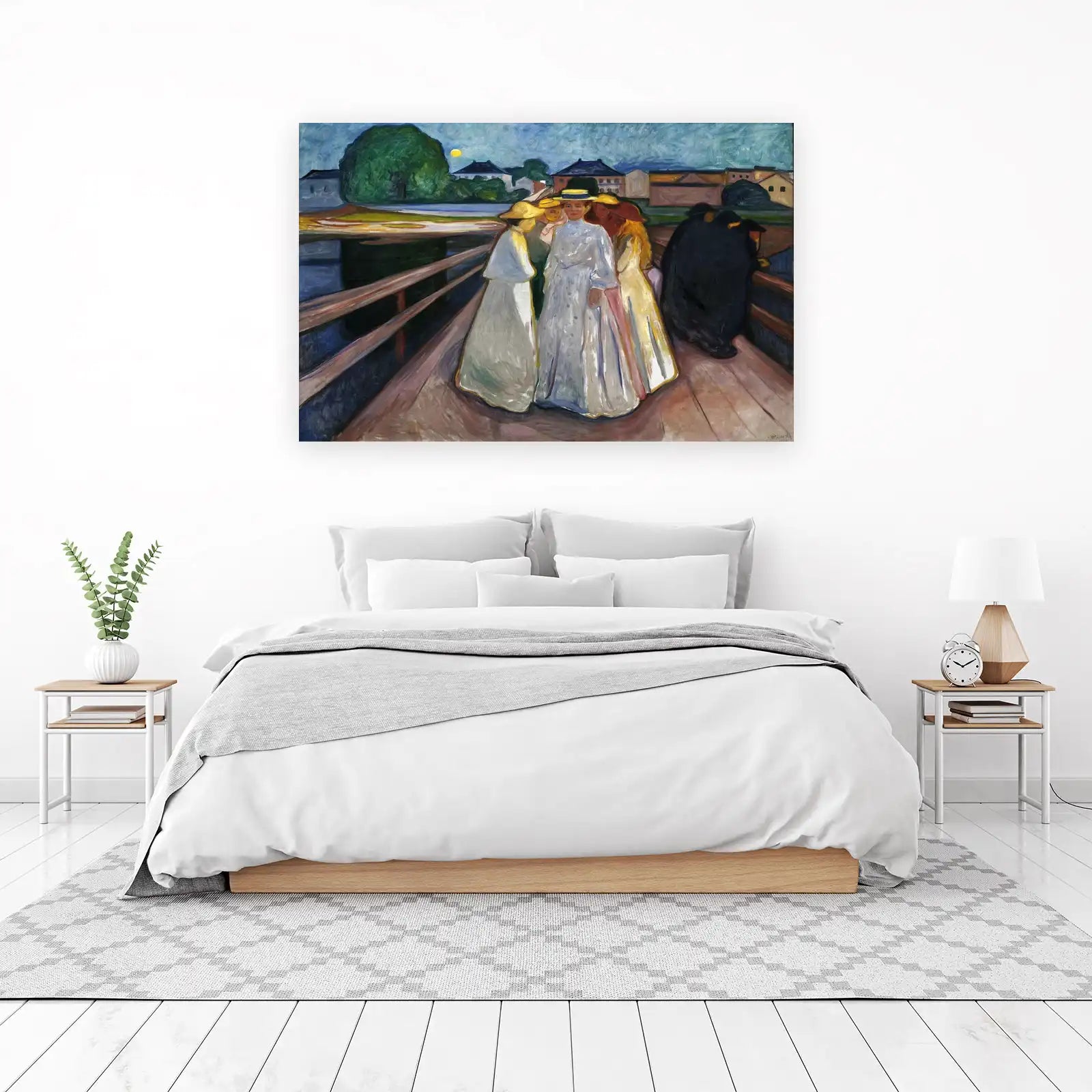 Impressionist Ladies on Bridge Wall Art