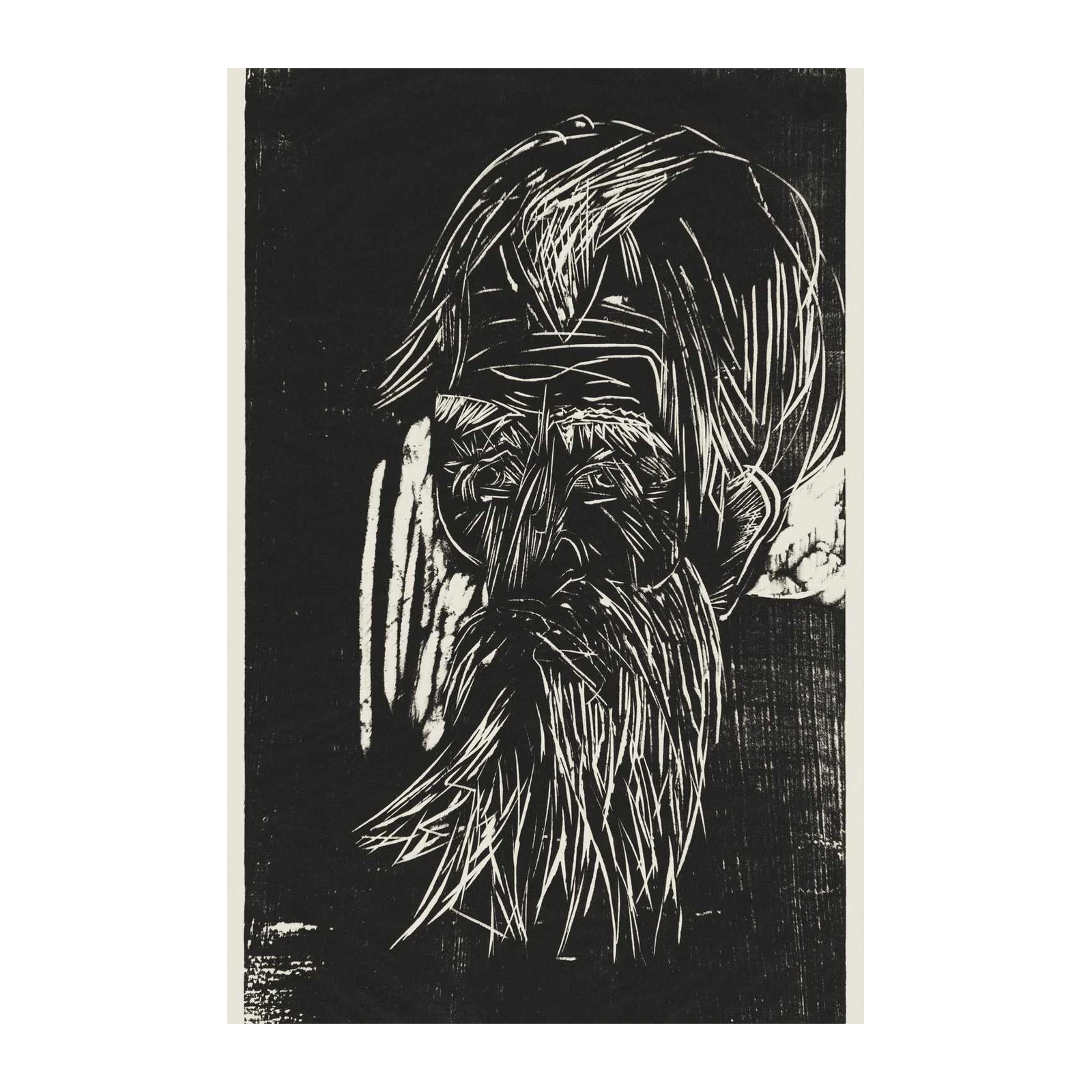 Striking Portrait Woodcut Wall Art