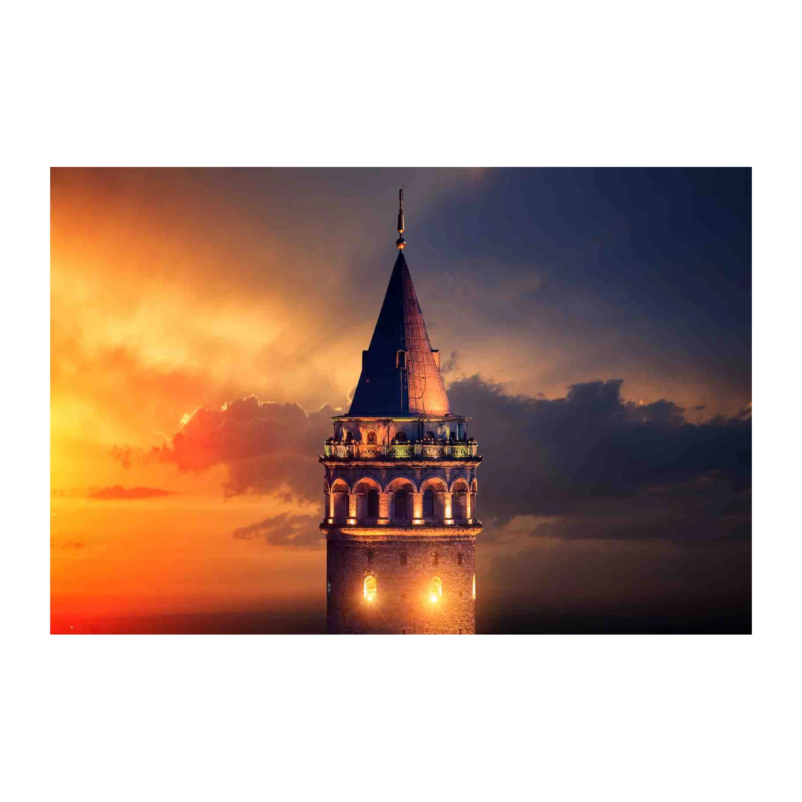 Galata Tower Sunset Istanbul Wall Art
