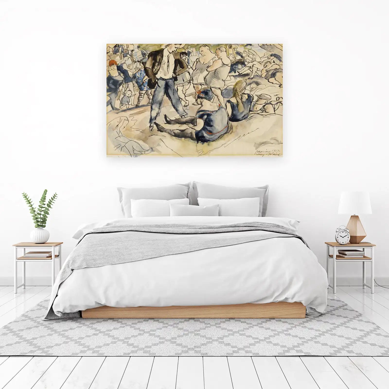 Vintage Coney Island Beach Scene Wall Art