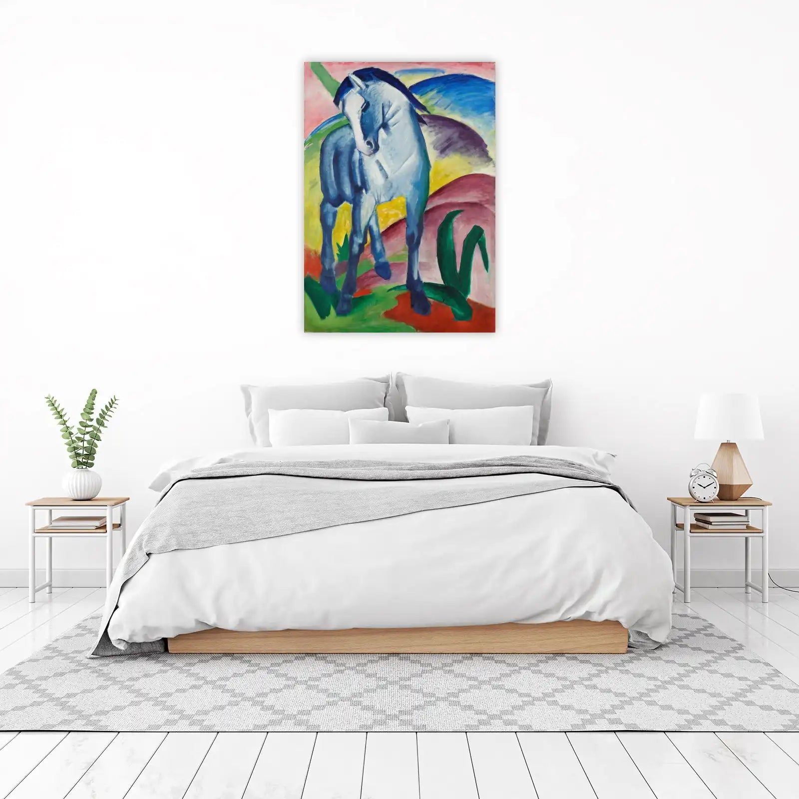 Blue Horse Expressive Modern Art Wall Art