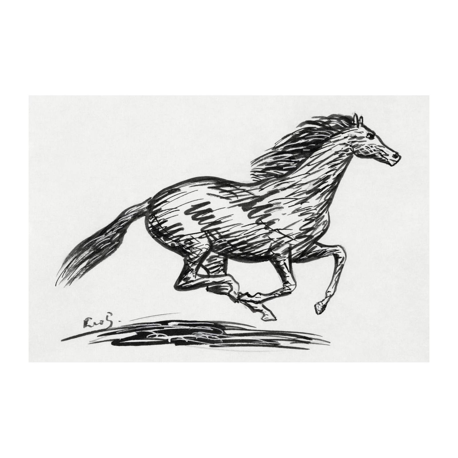 Dynamic Horse Sketch Wall Art