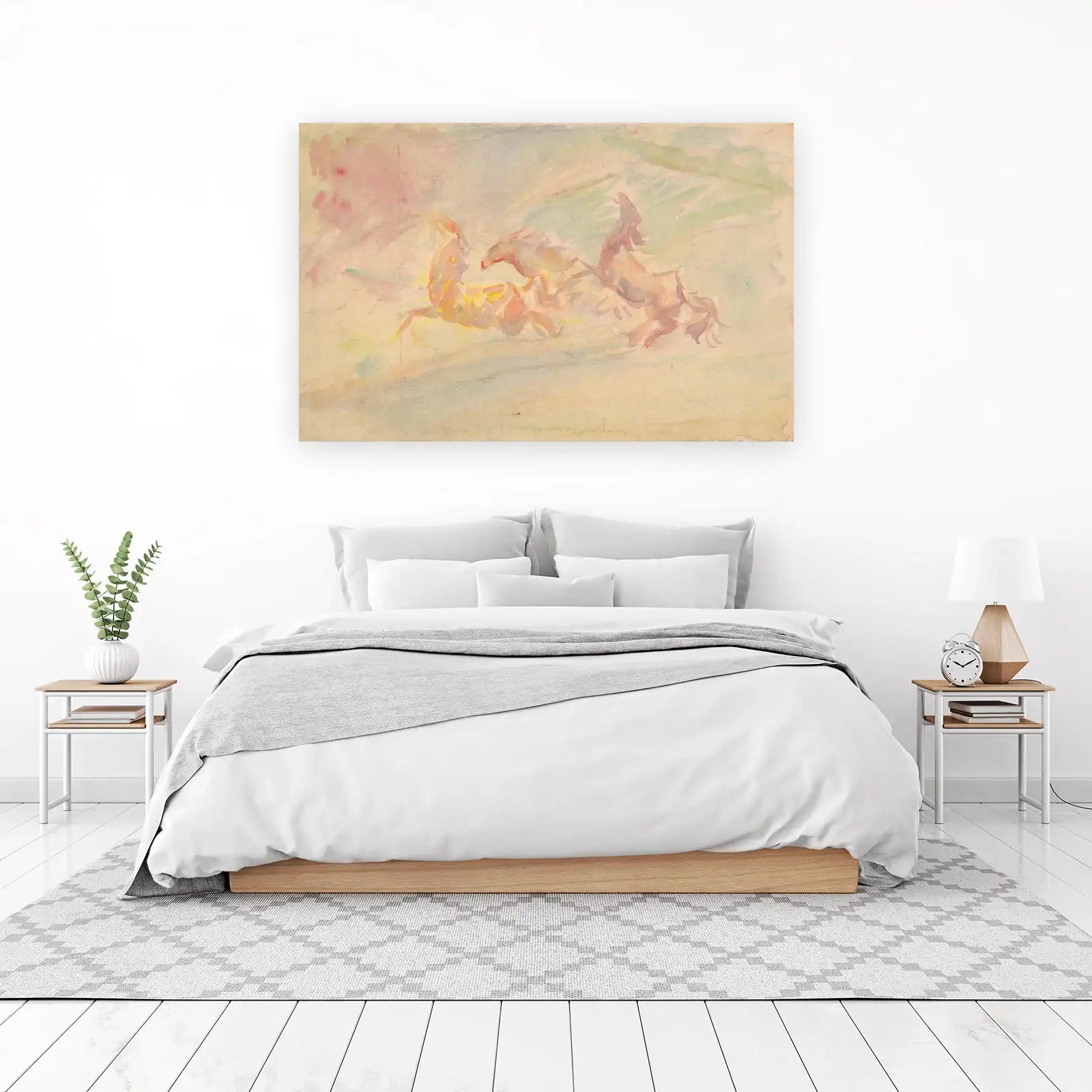 Dreamy Horse Gallop Watercolor Wall Art